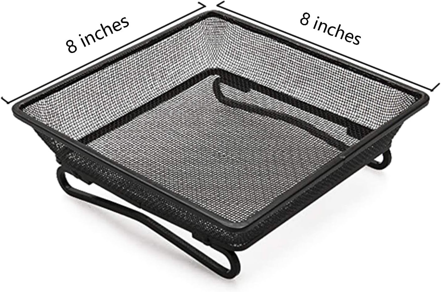 2 Pack 8" x 8" Railing Bird Feeder Tray for Balcony/Deck/Porch Platform Bird Seed Tray with 2 Elastic Rope Ground Mesh for Garden Backyard Outside Wild Birds or Squirrels