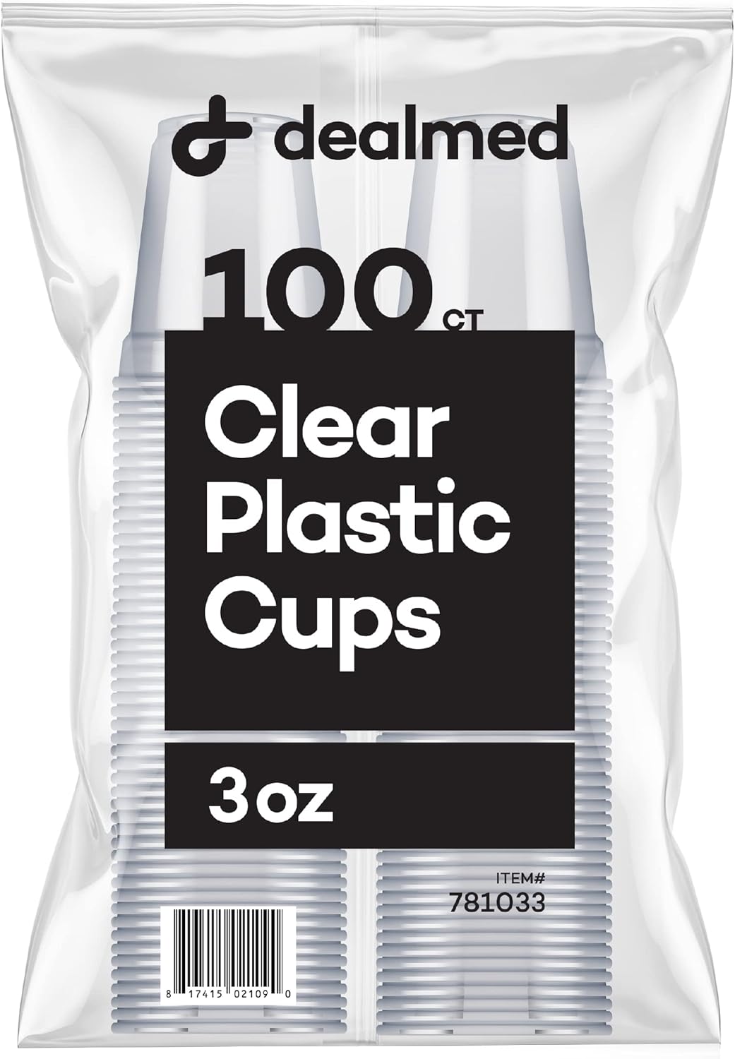Dealmed Professional 3 oz. Disposable Plastic Cups - 100% Recyclable for Healthcare, Dental, Veterinary & Food Service Use (Pack of 100)