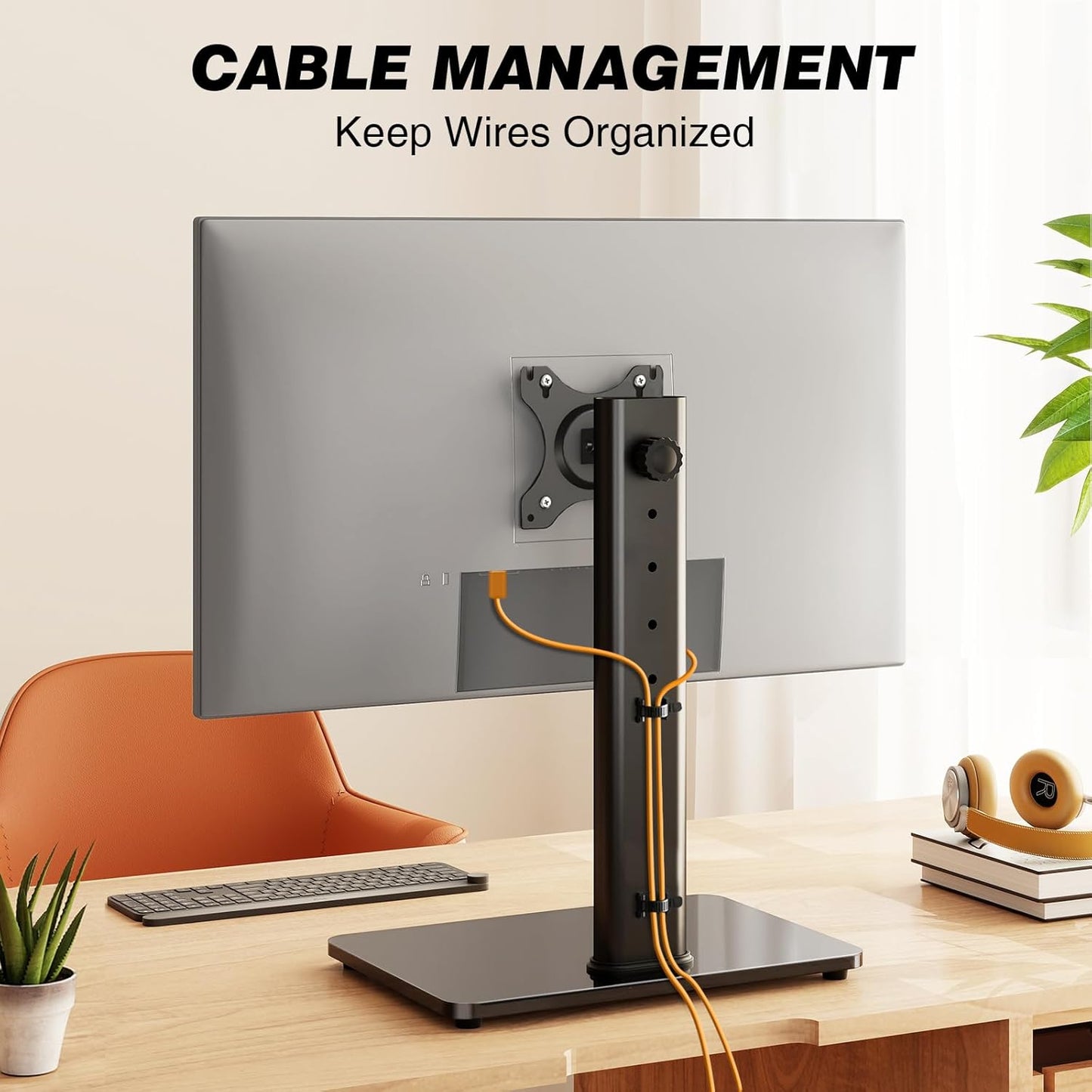 Single Monitor Stand VESA Mount for 13-32 Inch Screens, Free-Standing 