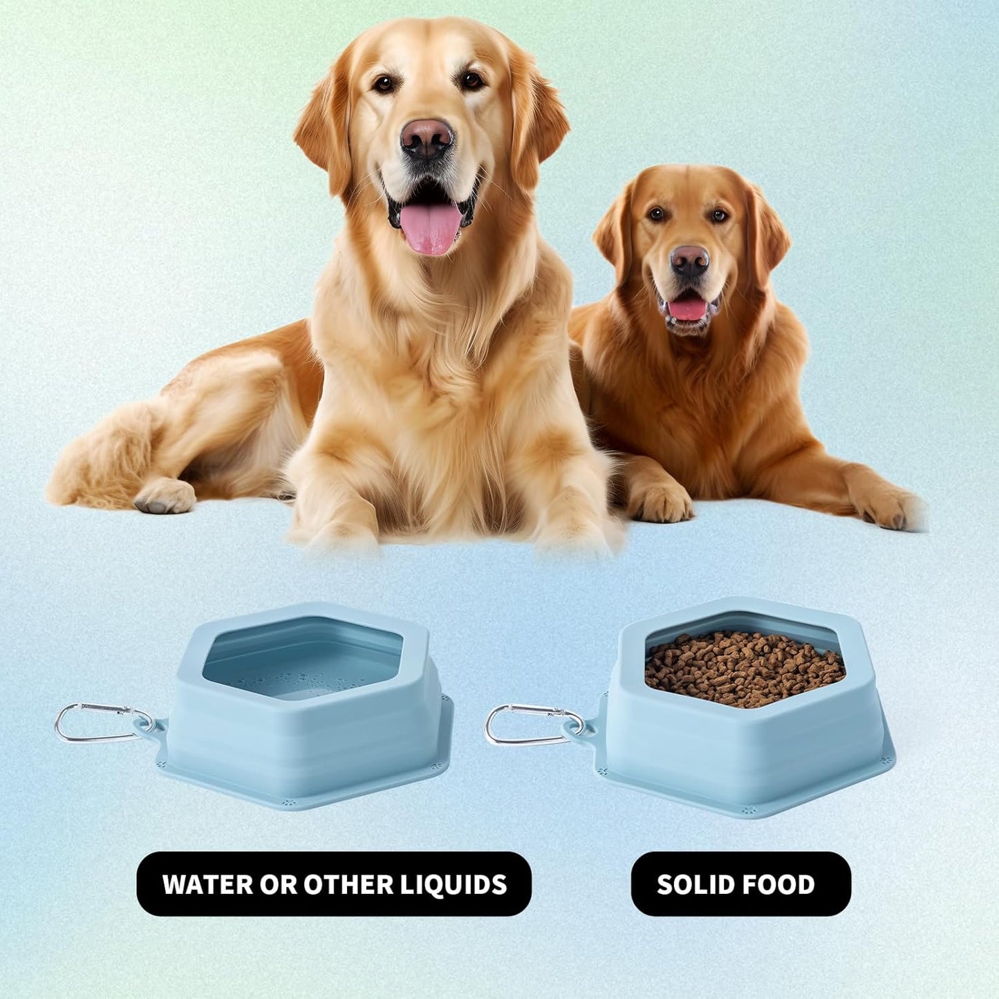 No Splash Dog Travel Bowls for Cars, Spill Proof Collapsible Dogs Wate