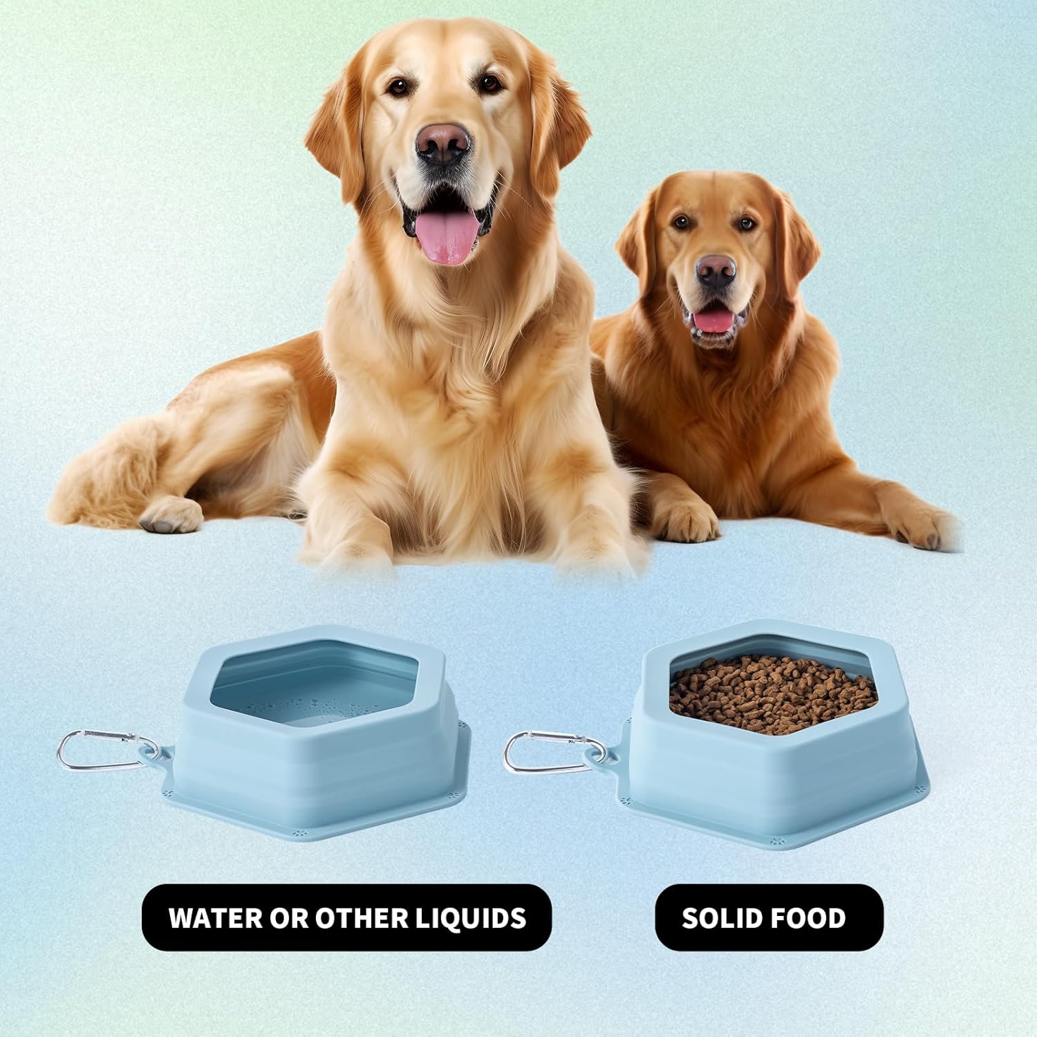 No Splash Dog Travel Bowls for Cars, Spill Proof Collapsible Dogs Wate