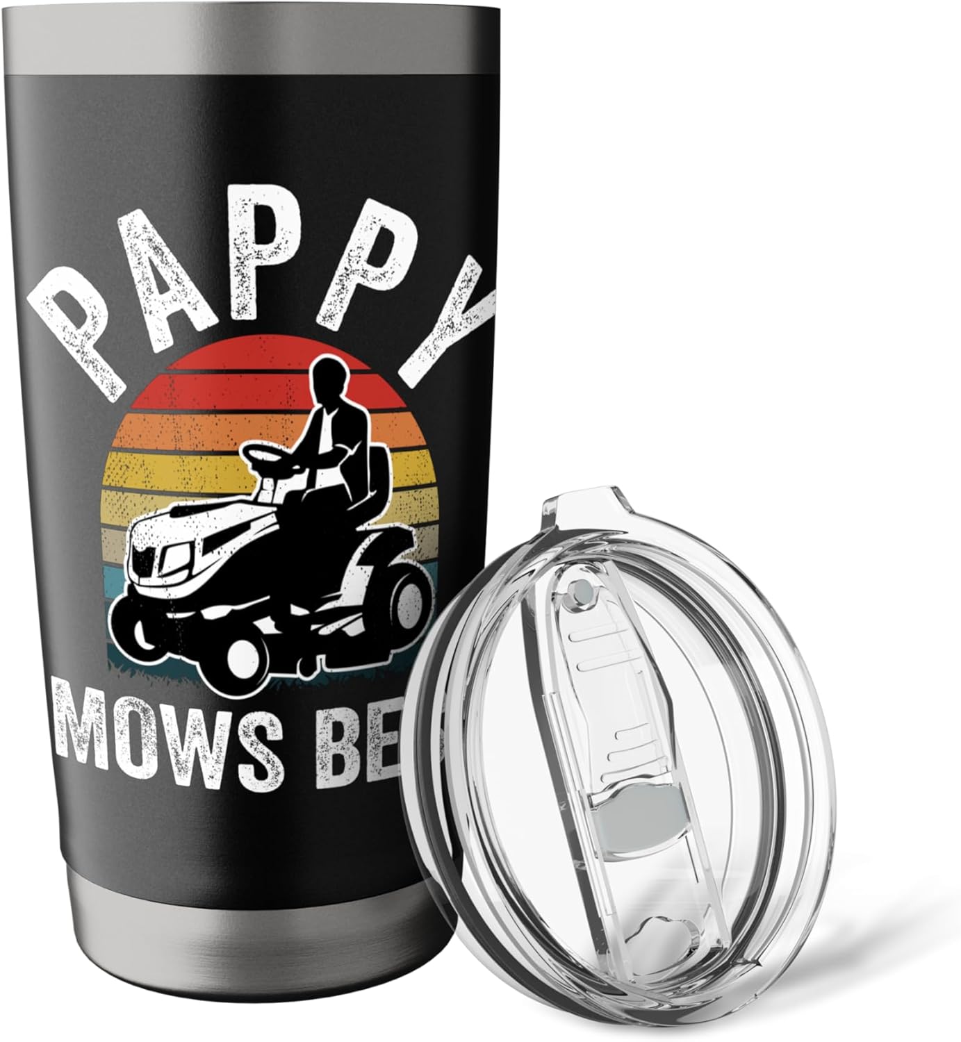 Pappy Mows Best Funny Gardener Lawn Care Father's Day Stainless Steel Insulated Tumbler