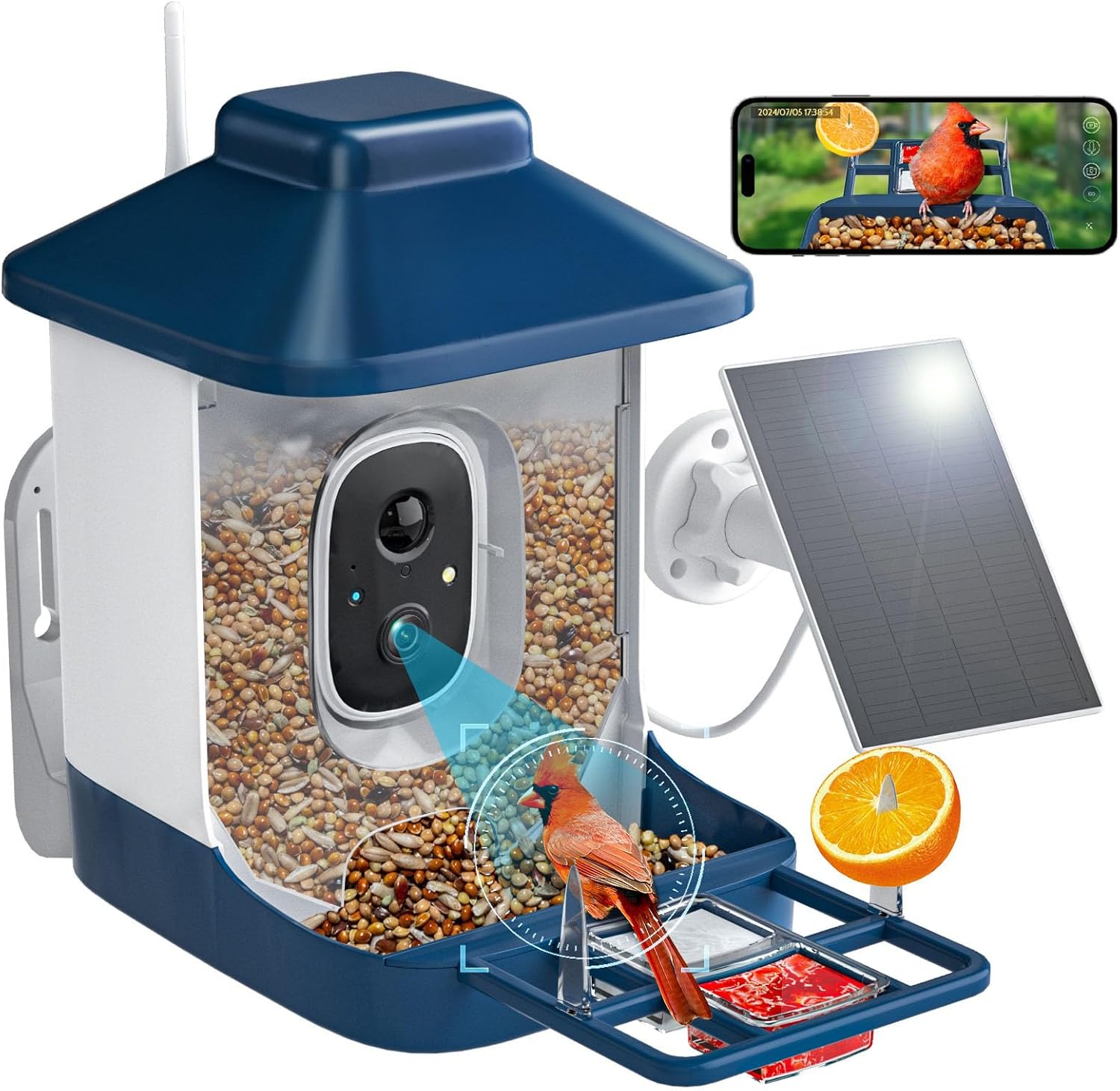 Bird Feeder with Camera, AI Bird Identification, Full HD Live Video, S