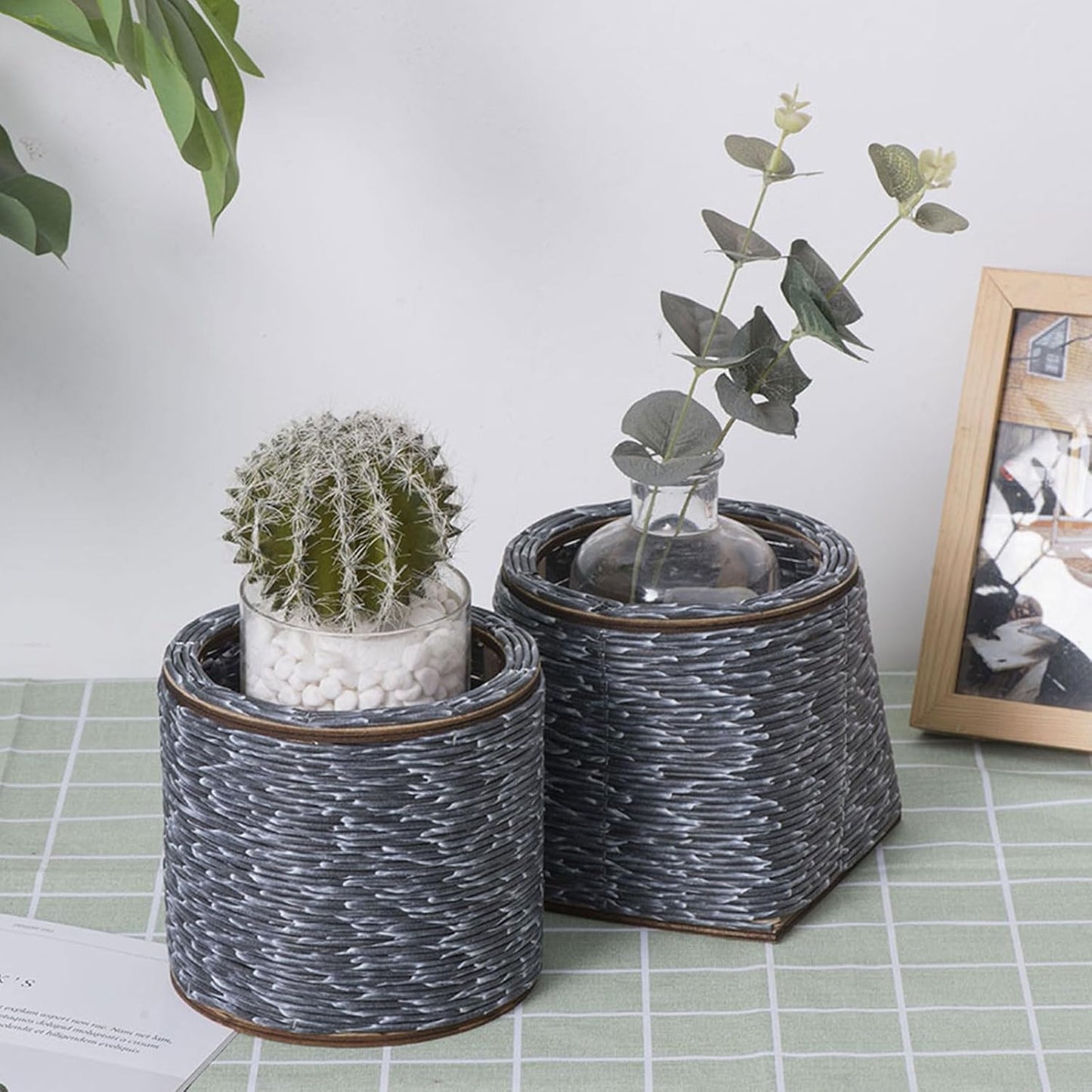 Rattan Plant Basket Indoor Handwoven Plant Pots for Planter Flowers Po