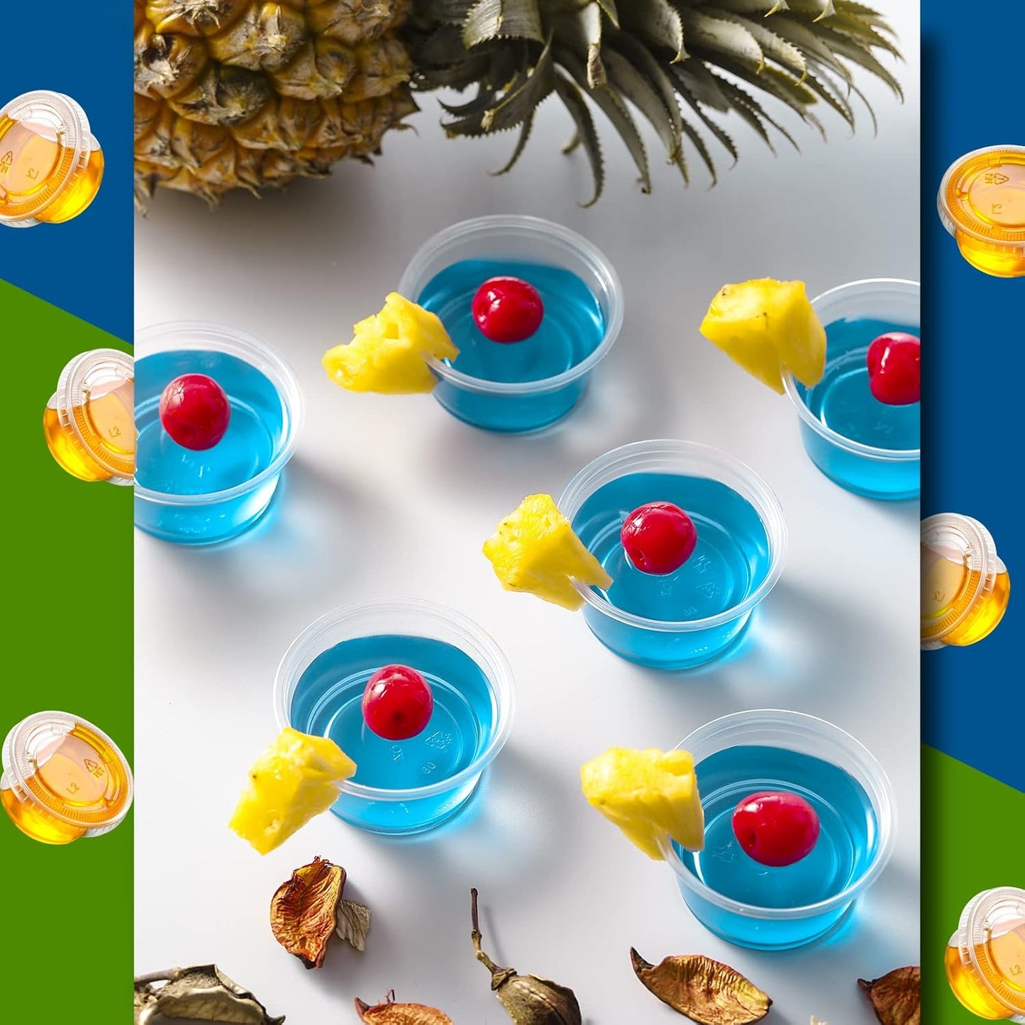 VITEVER 130 sets - 2 oz Jello Shot Cups, Small Plastic Containers with