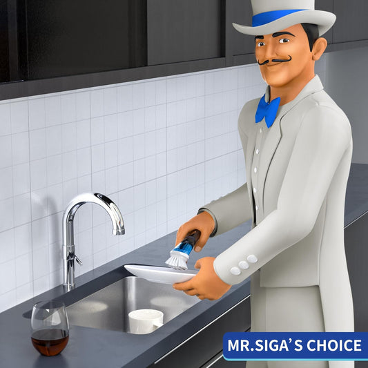 MR.SIGA Soap Dispensing Dish Brush, Kitchen Brush for Pot Pan Sink Cle