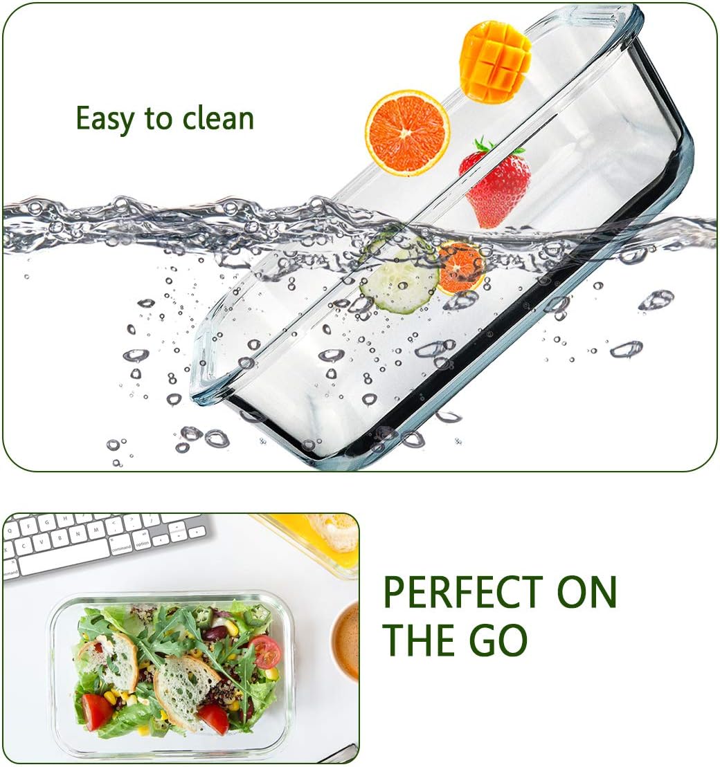 [8-Pack,30 oz]Glass Meal Prep Containers,Glass Food Storage Containers