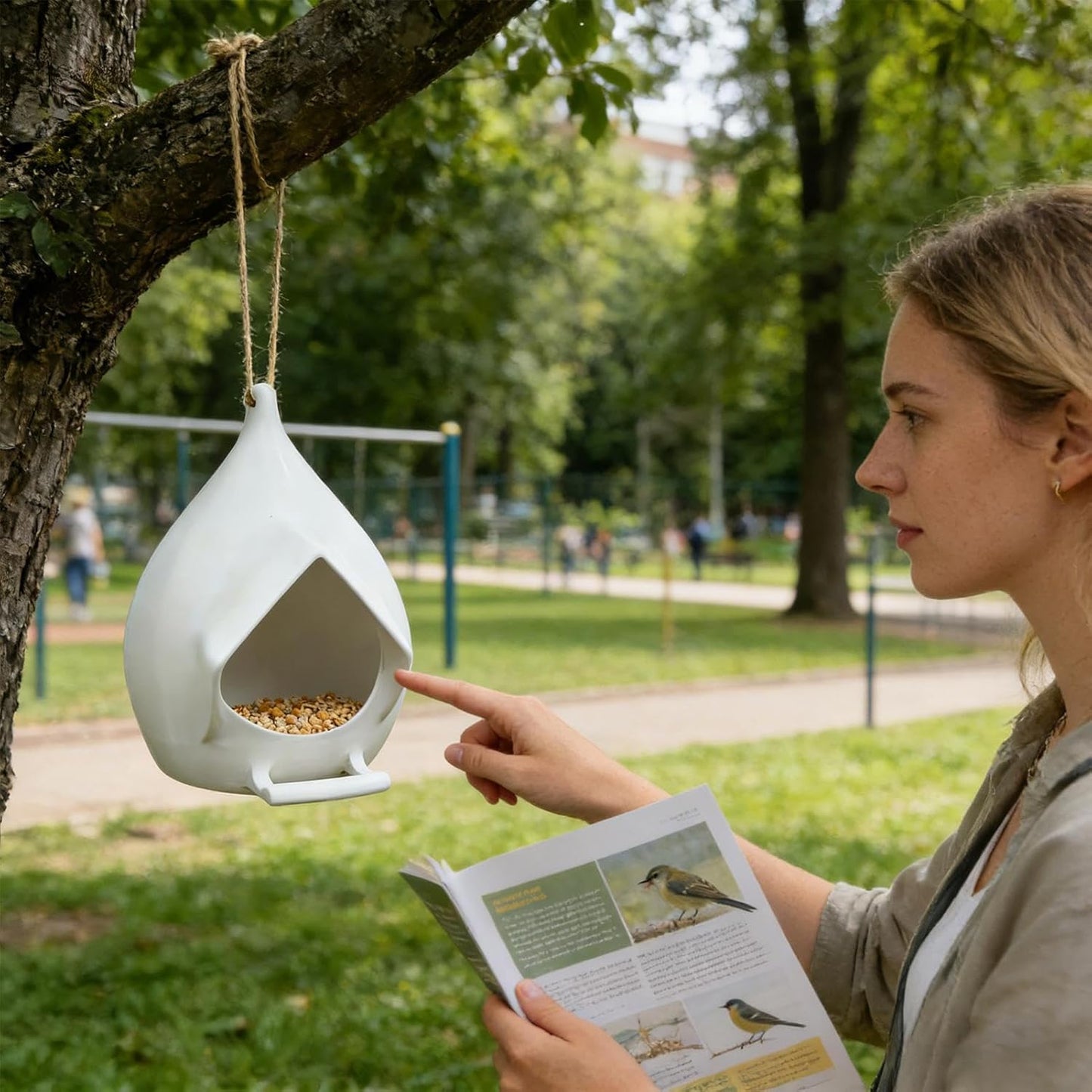 Hangable Bird Feeder - Weather-Resistant Feeding Station for Birds, Convenient Backyard Garden Accessory with Secure Suspension, Perfect for Patio, Lawn, Balcony, Deck, Porch, Terrace