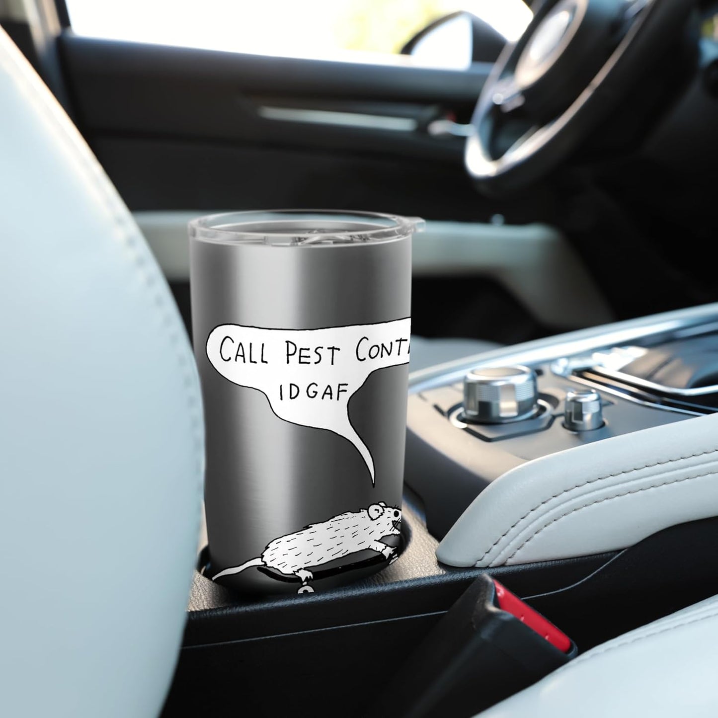 Call Pest Control IDGAF Rat Skateboard Stainless Steel Insulated Tumbler