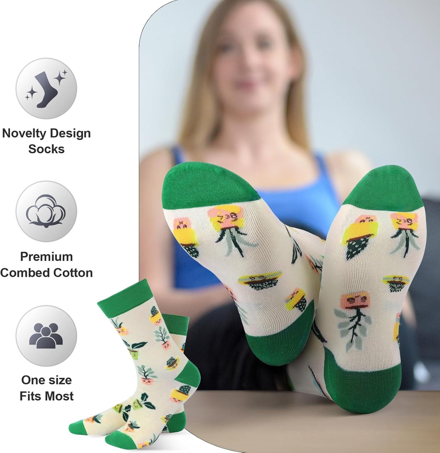 4 Pcs Plant Lover Gift Set for Women Plants Themed Christmas Birthday Gift Set with 15oz Coffee Cup Gardening Hat Gardener Plant Socks Shovel Spoon for Lady Mom Gardening Supplies