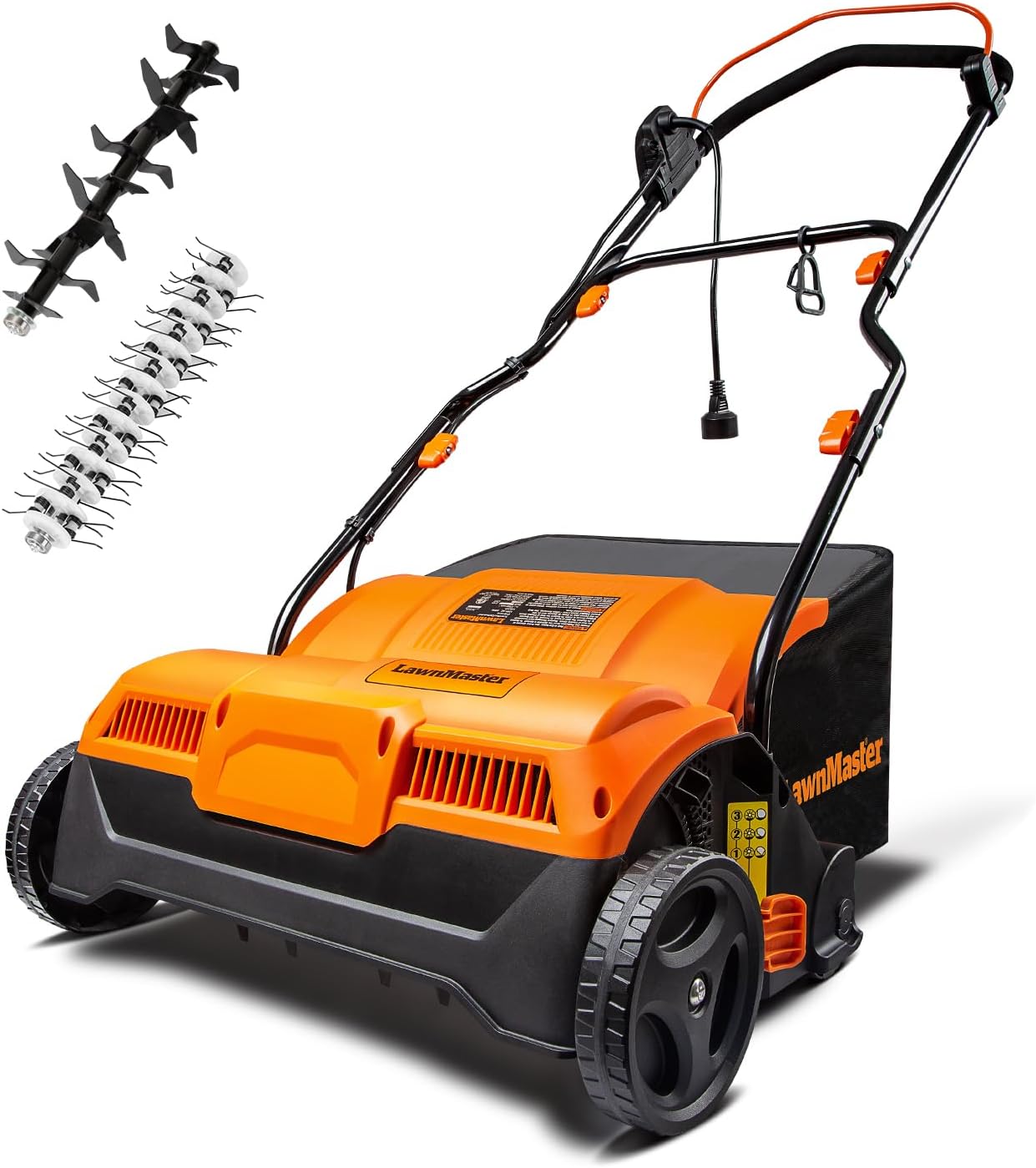 LawnMaster GVB1316 Electric 16” 13 Amp Dethatcher and Scarifier with 1