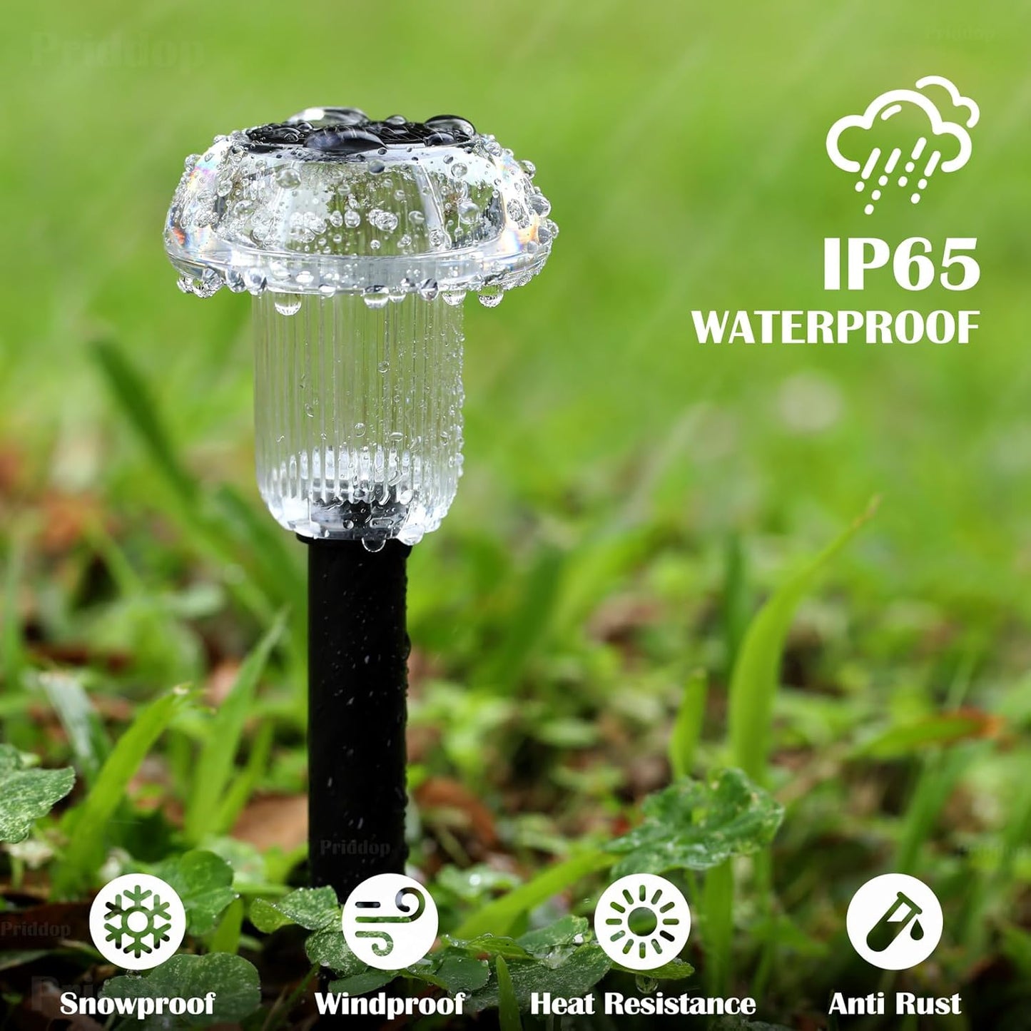 Solar Lights Outdoor Pathway Waterproof 8 Pack Color Changing LED Acry