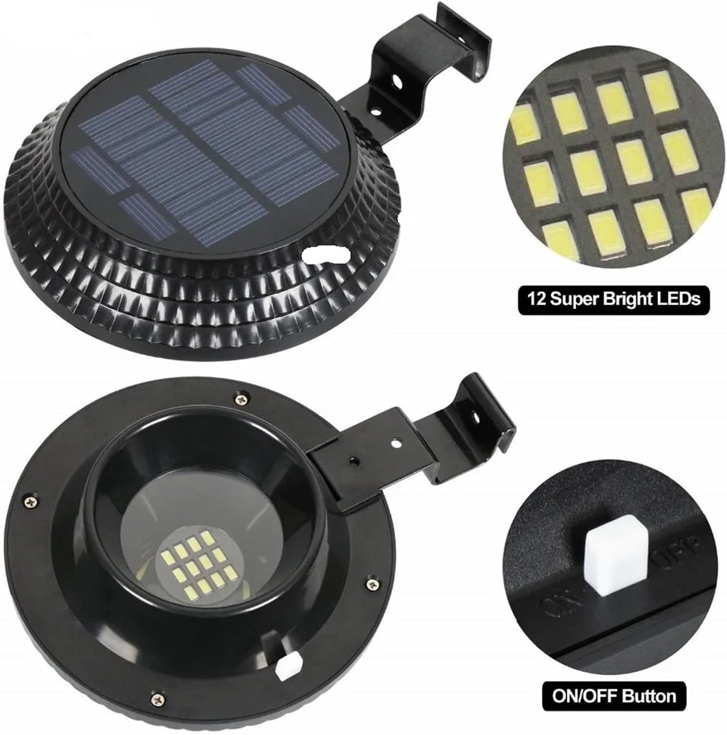 Solar Lamp Garden Gutter Light Waterproof Solar Powered LED Solar Light Street Light Lamps for Outdoor Lighting(3 Led Cold White)