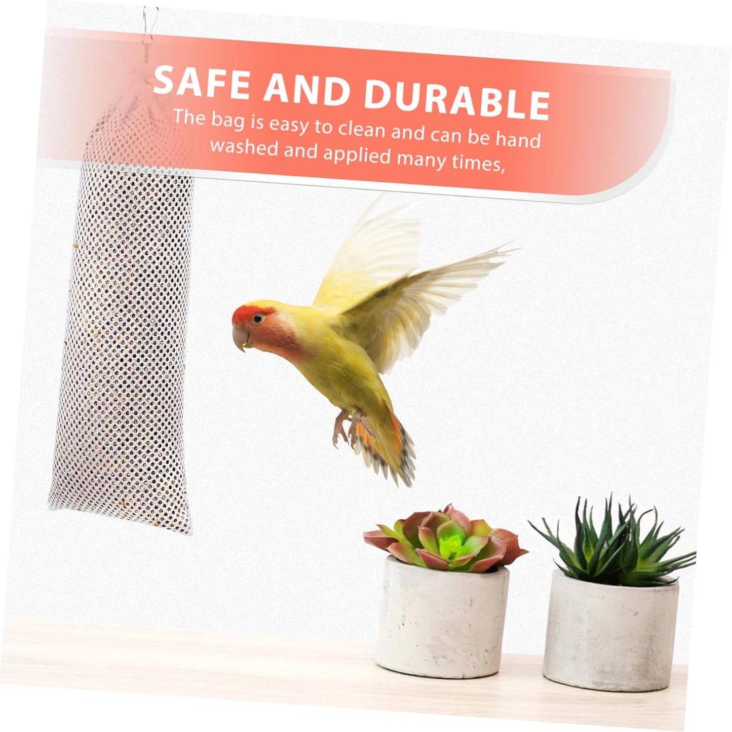 Bird Feeder Mesh Bags 5Pcs Drawstring Hanging Net Bags for Wild Birds Outdoor Garden Feeding 11X4.7 Inch Polyester Replacement Finch Sock