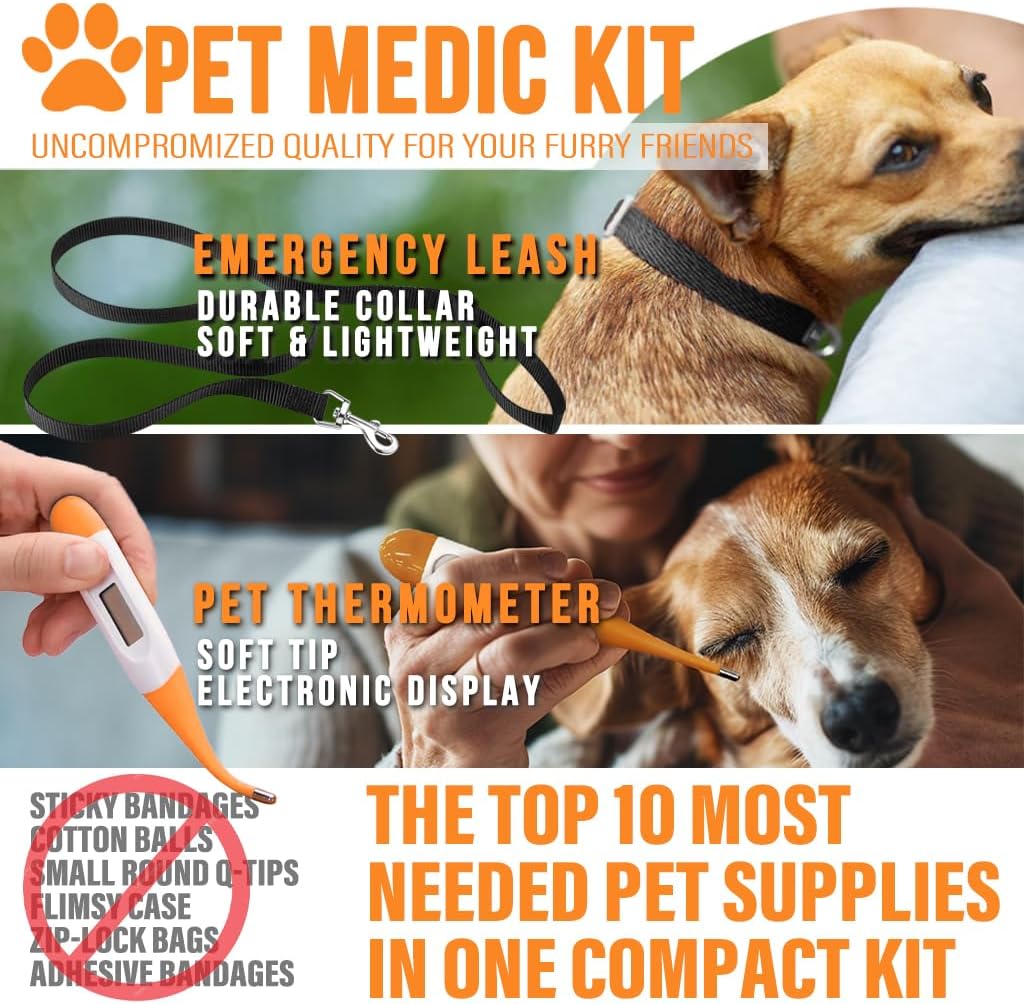 EVERLIT Pet Medic First Aid Kit | Vet-Approved Animal Care Kit with 95