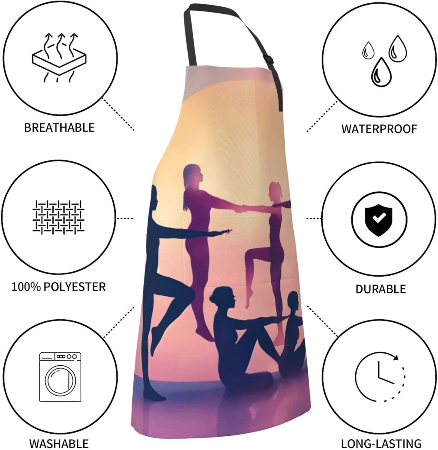 Gymnastics Game print Waterproof chef's apron with pocket apron for kitchen cooking baking barbecue and gardening
