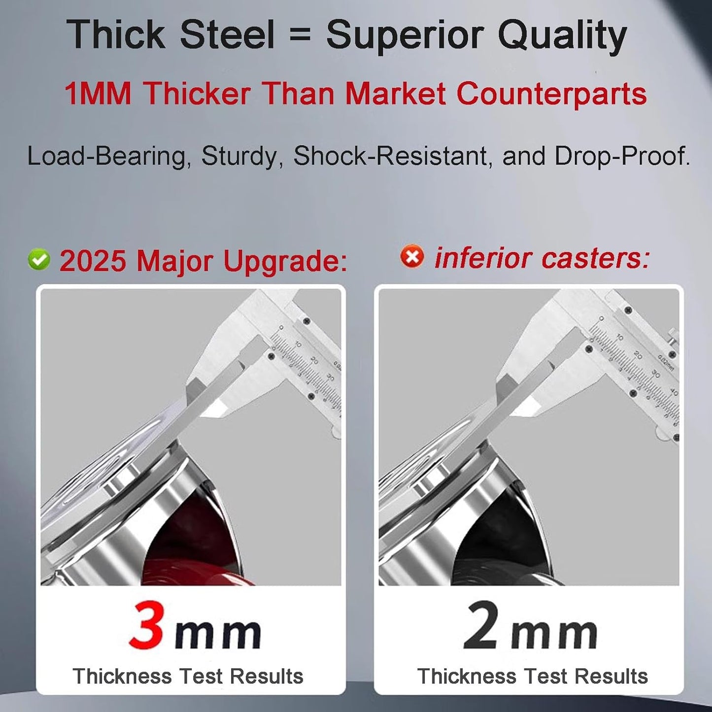 4 inch Casters Load 2400lbs -Includes 2 Sets of Adaptive Screws -Locka