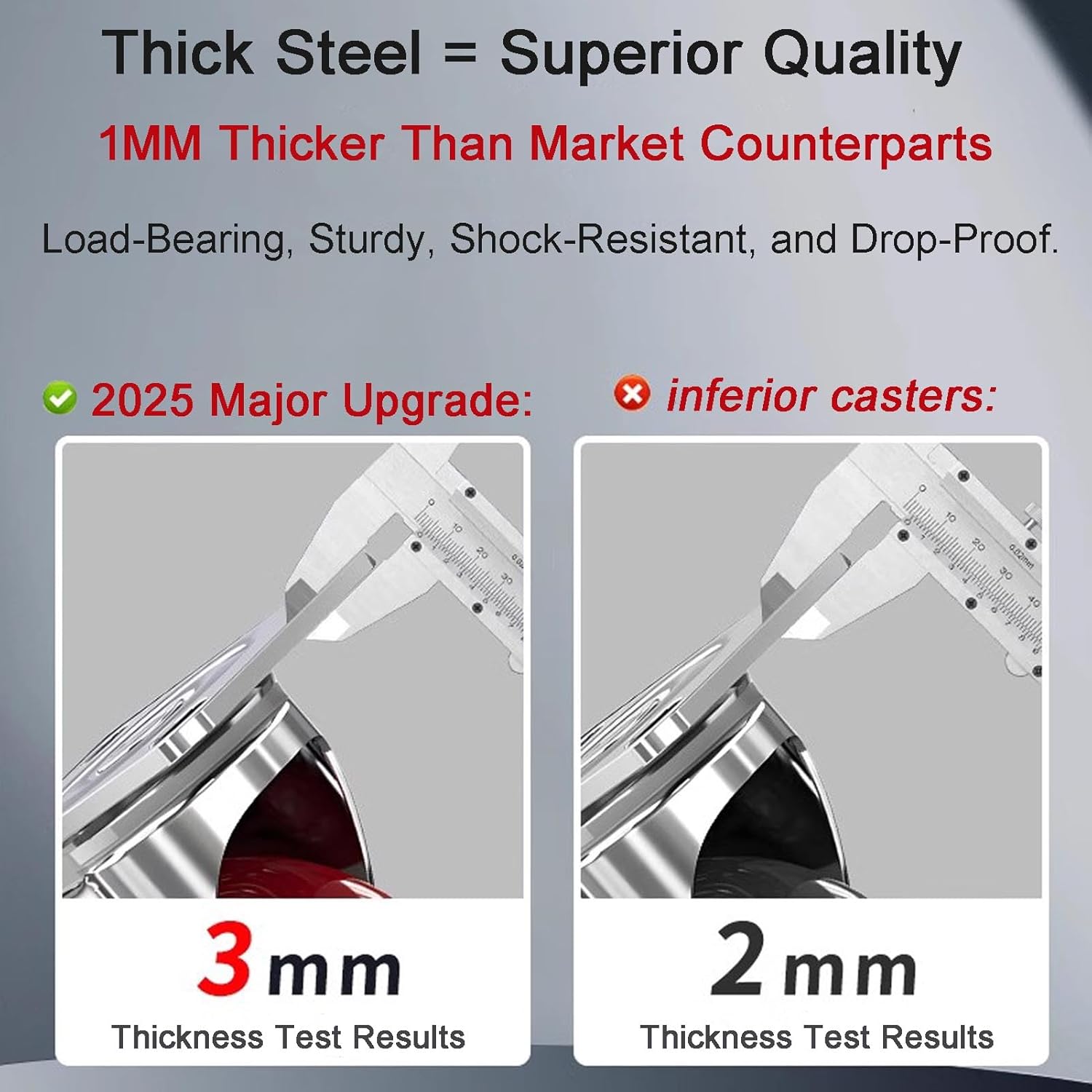 4 inch Casters Load 2400lbs -Includes 2 Sets of Adaptive Screws -Locka
