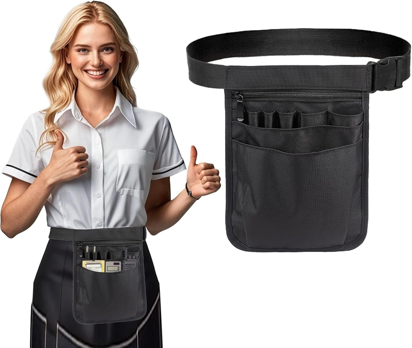 Server Apron,Restaurant Waitress Accessories Bag Utility Waist Pack fo