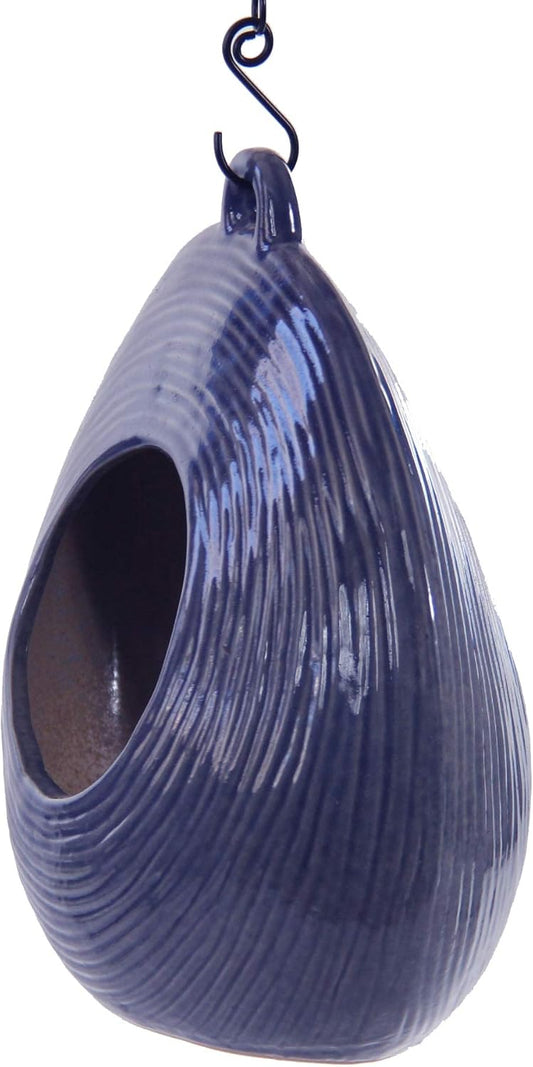 Byer of Maine Circle Fly Through Heather Blue Bird Feeder for Outside,
