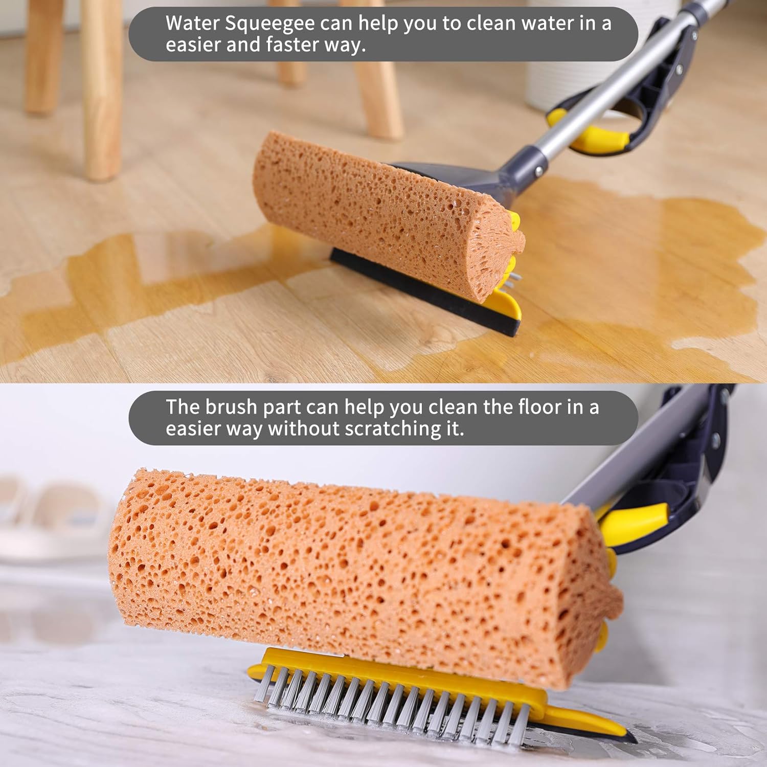 Yocada Sponge Mop Home Commercial Use Tile Floor Bathroom Garage Clean