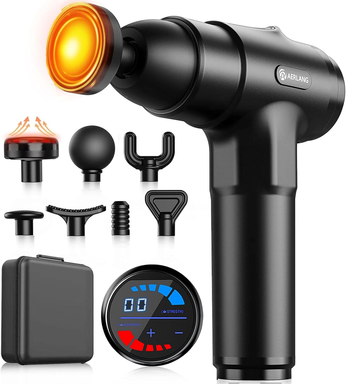 AERLANG Massage Gun with Heat Deep Tissue Back Massager Neck Massager 