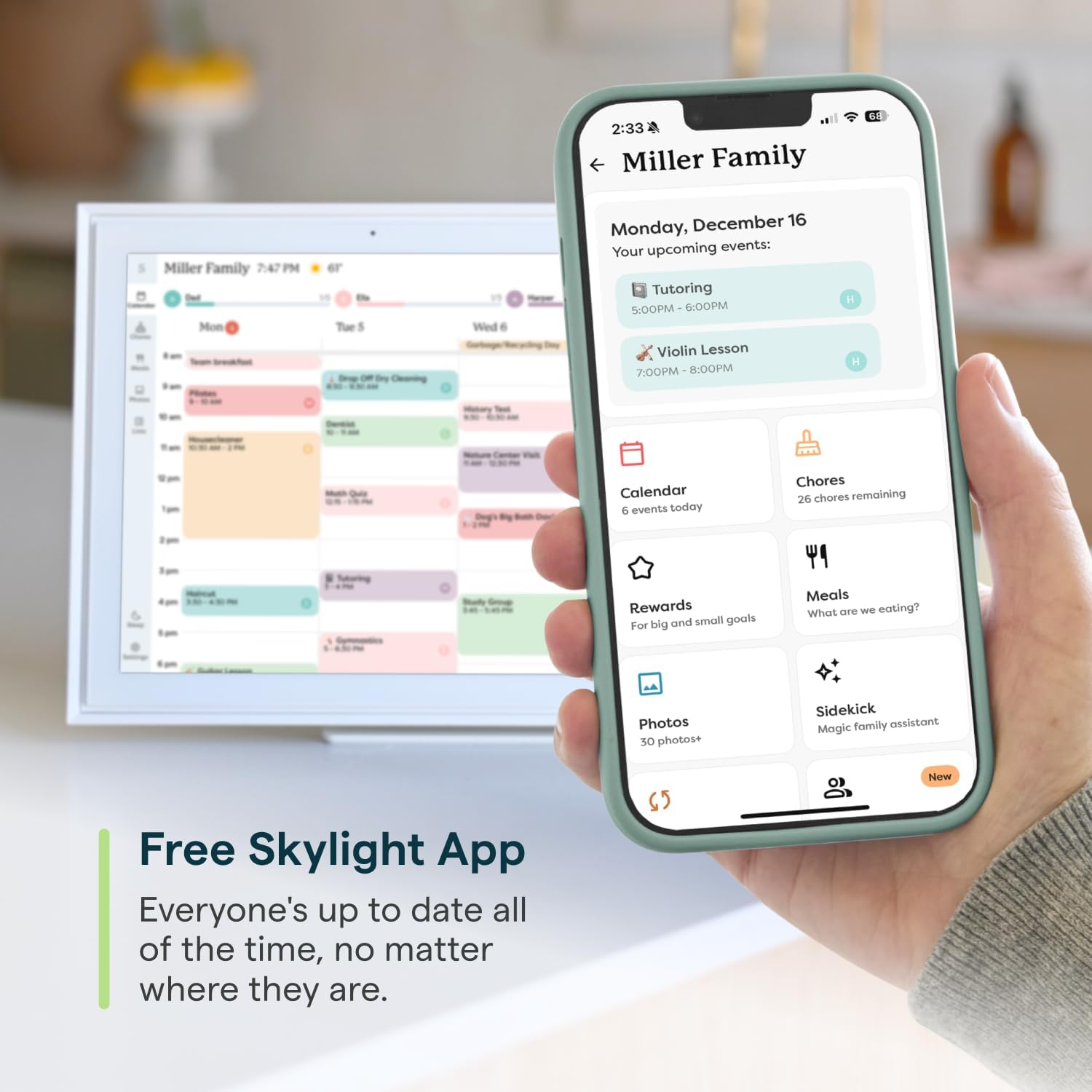 Skylight Calendar: 15-inch Wall Planner Digital Calendar & Chore Chart
