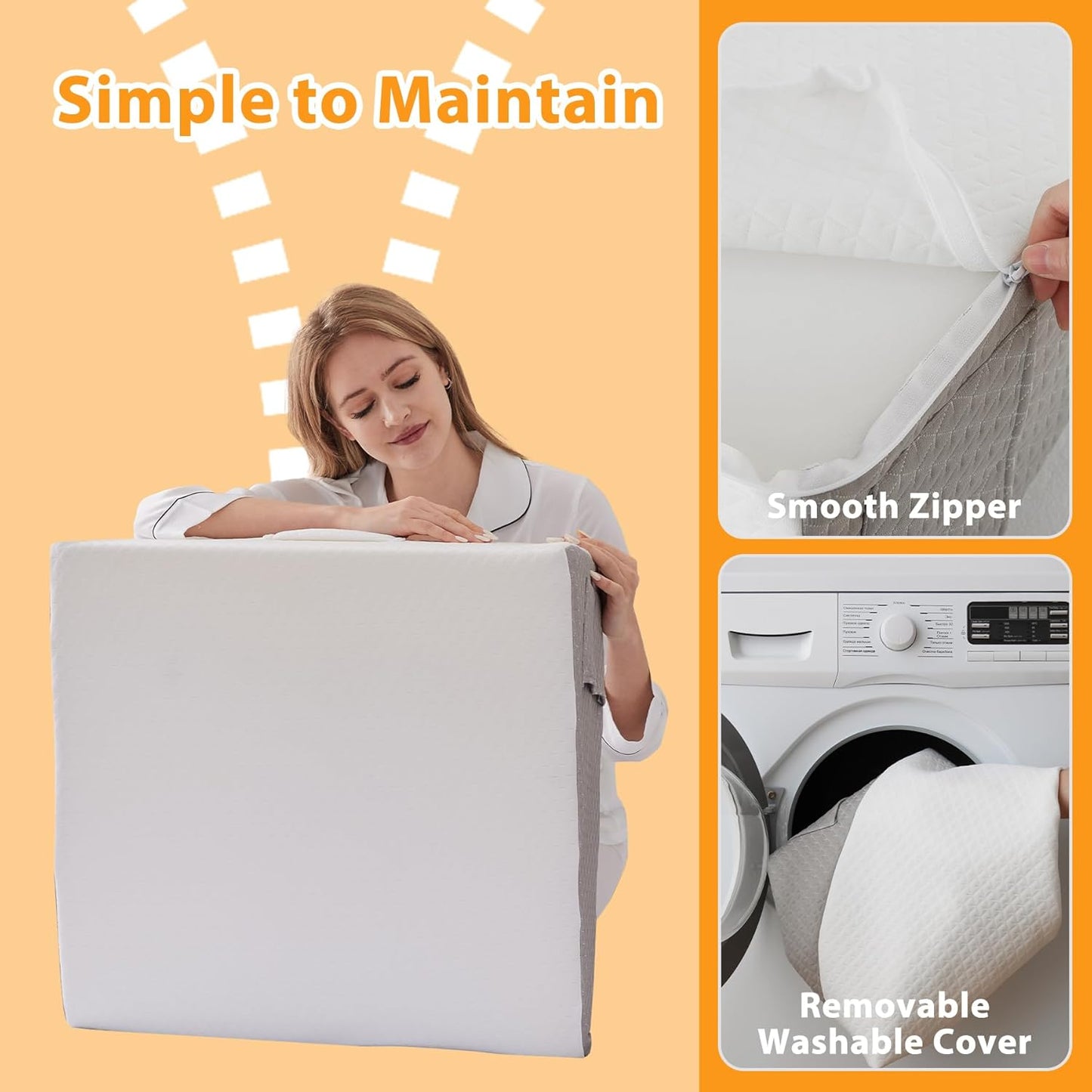 Wedge Pillow for Acid Reflux, Bed Wedge Pillow for Headboard 10", Pill