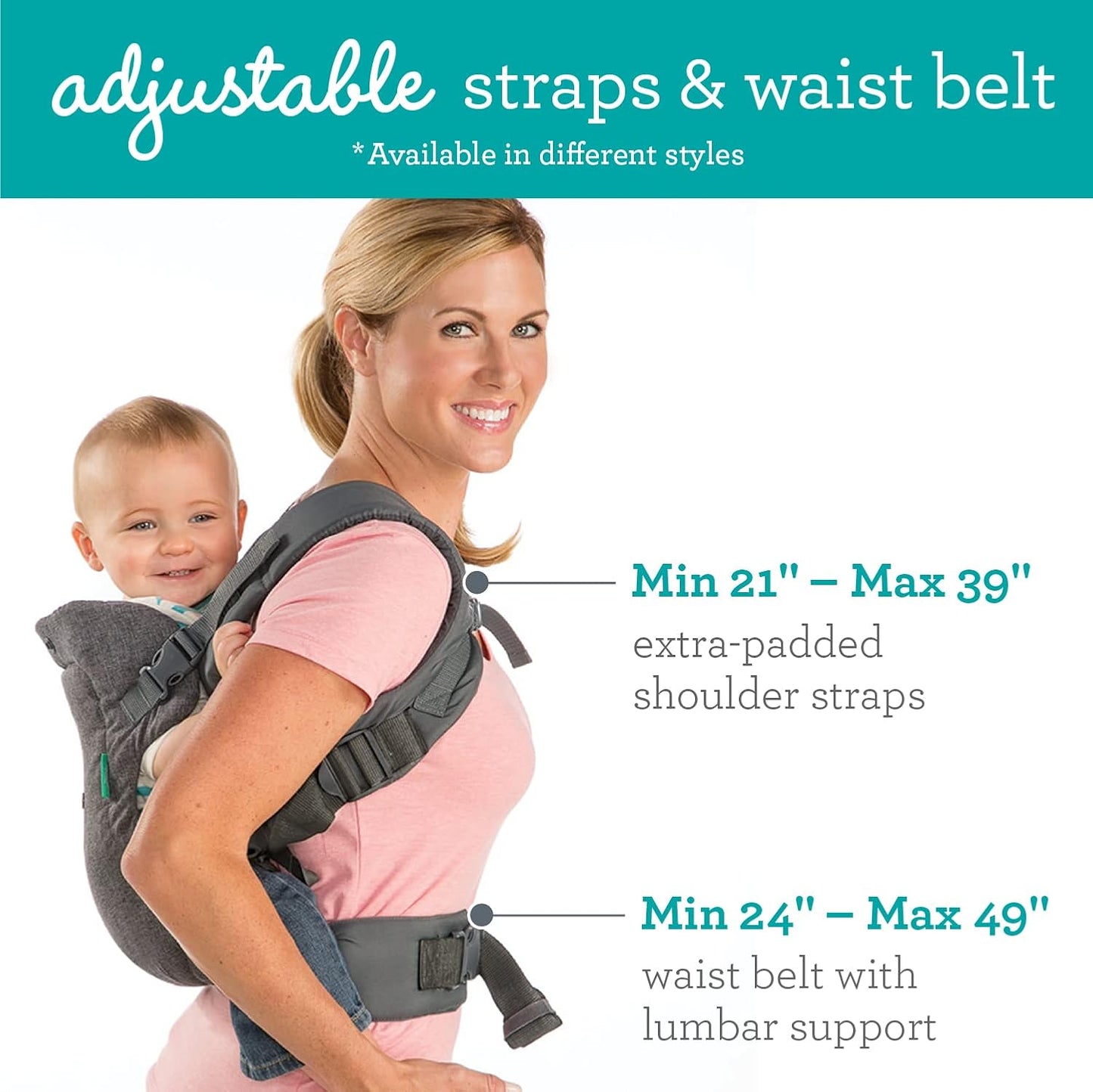 Infantino Flip 4-in-1 Convertible Baby Carrier, Adjustable, Ergonomic 