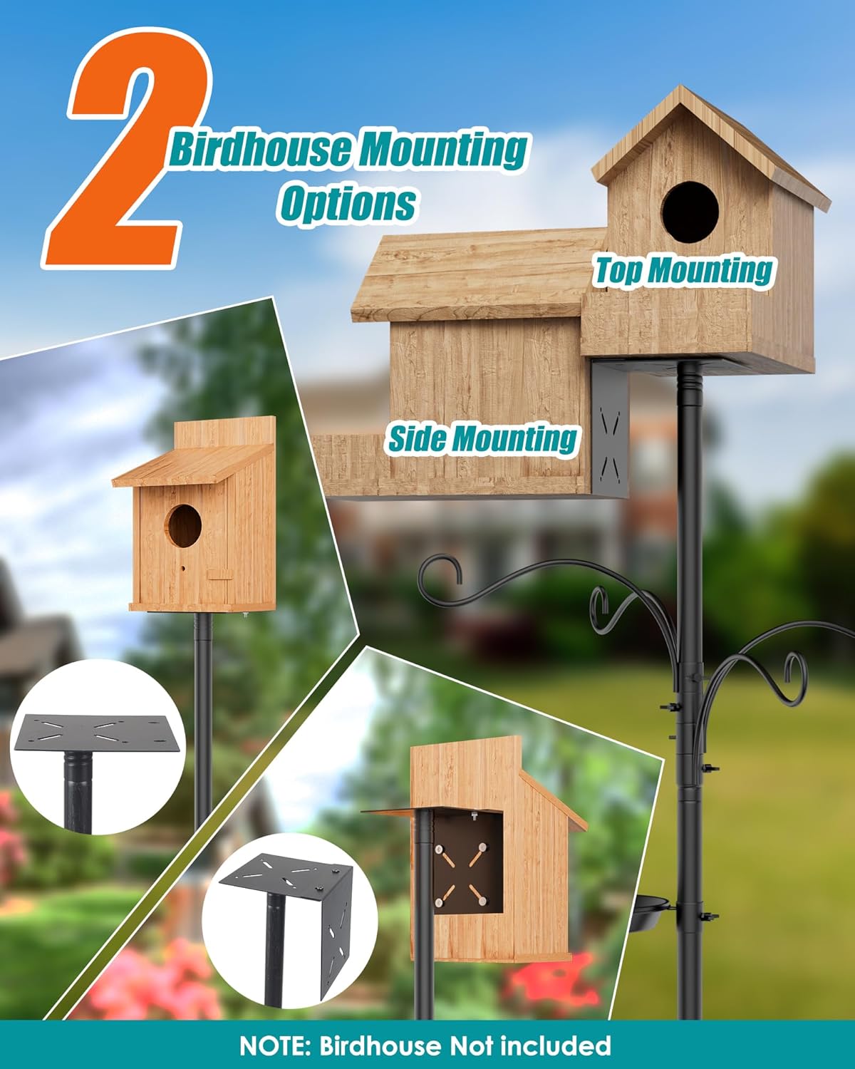 Bird Feeder Pole Squirrel Proof, 92 Inch Heavy Duty Bird Feeder Pole f