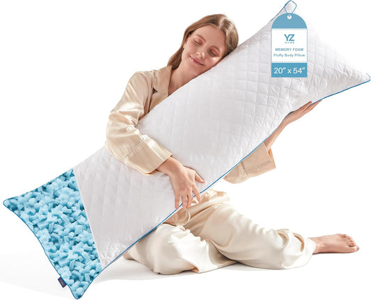 YZ HOME Long Body Pillow for Adults - Firm Body Pillow Insert with Shr
