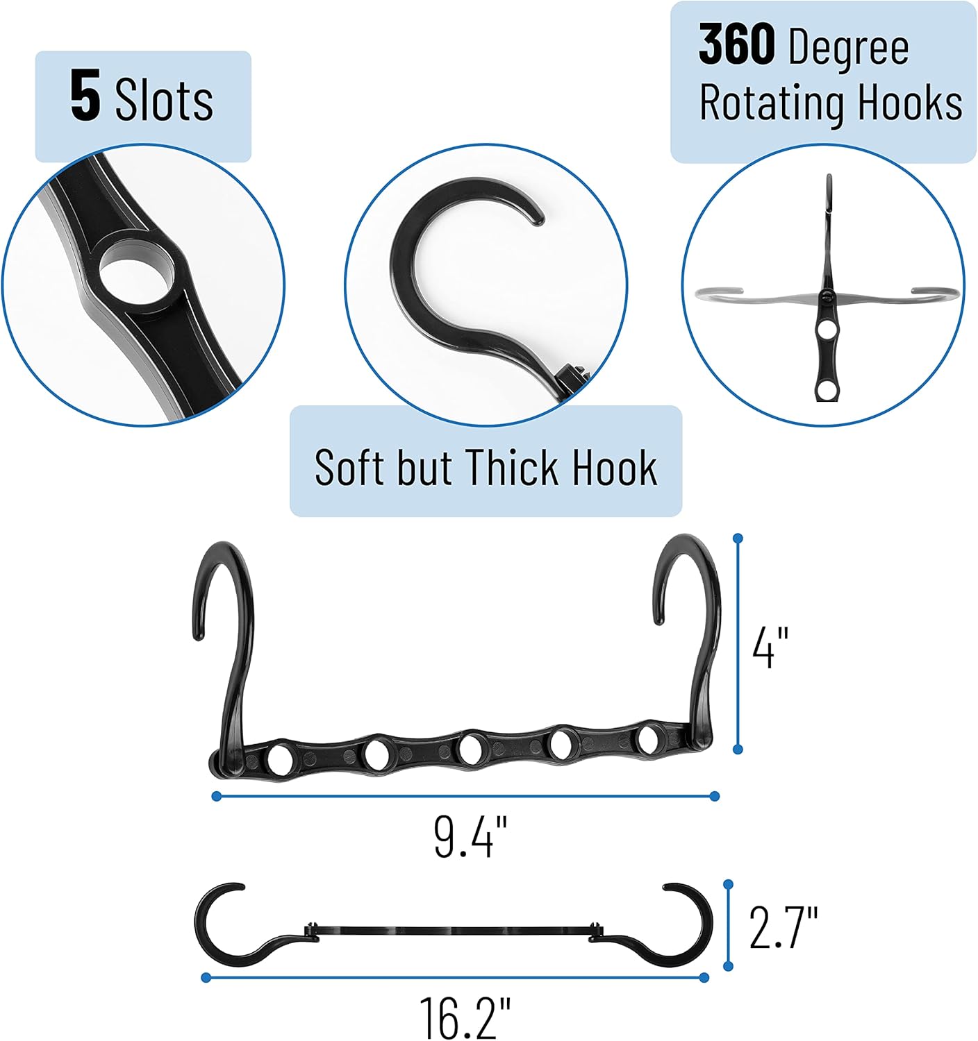 Mr. Pen- Space Saving Hangers, Black, 8 Pack, Clothes Organizers, Shirt Hangers, Magic Closet Space Savers
