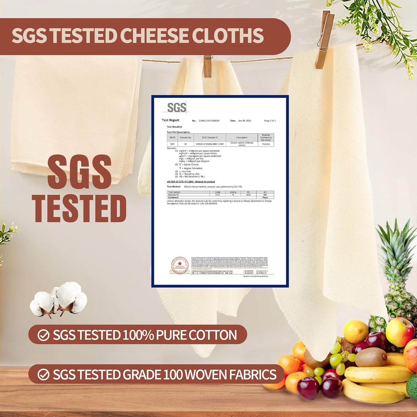 12Pcs Reusable Cheese Cloths 20x20 Inch, 100 Grade Cheesecloth Hemmed 4 Edges, 100% Unbleached Cotton Cheese Cloth Bag for Straining, Muslin Cloth Strainer for Baking, Juicing, Cheese, Crafts Making