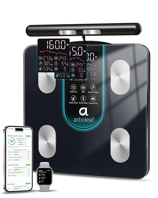 arboleaf Smart Scale for Body Weight, 8-Electrode Dual-Frequency BIA B