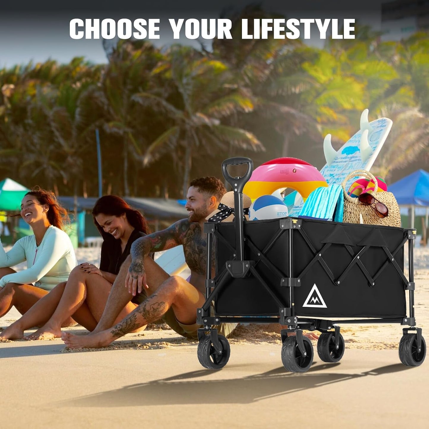 Wagon Cart Shopping Foldable Folding Collapsible with Wheels Big On Be