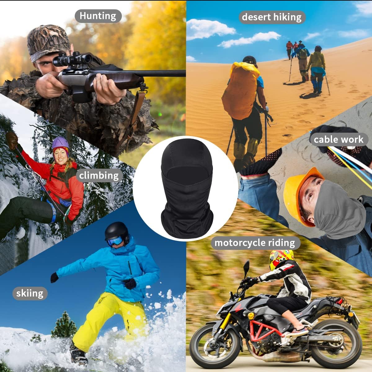 Achiou Ski Mask for Men Women, Balaclava Face Cover, Shiesty Mask UV P