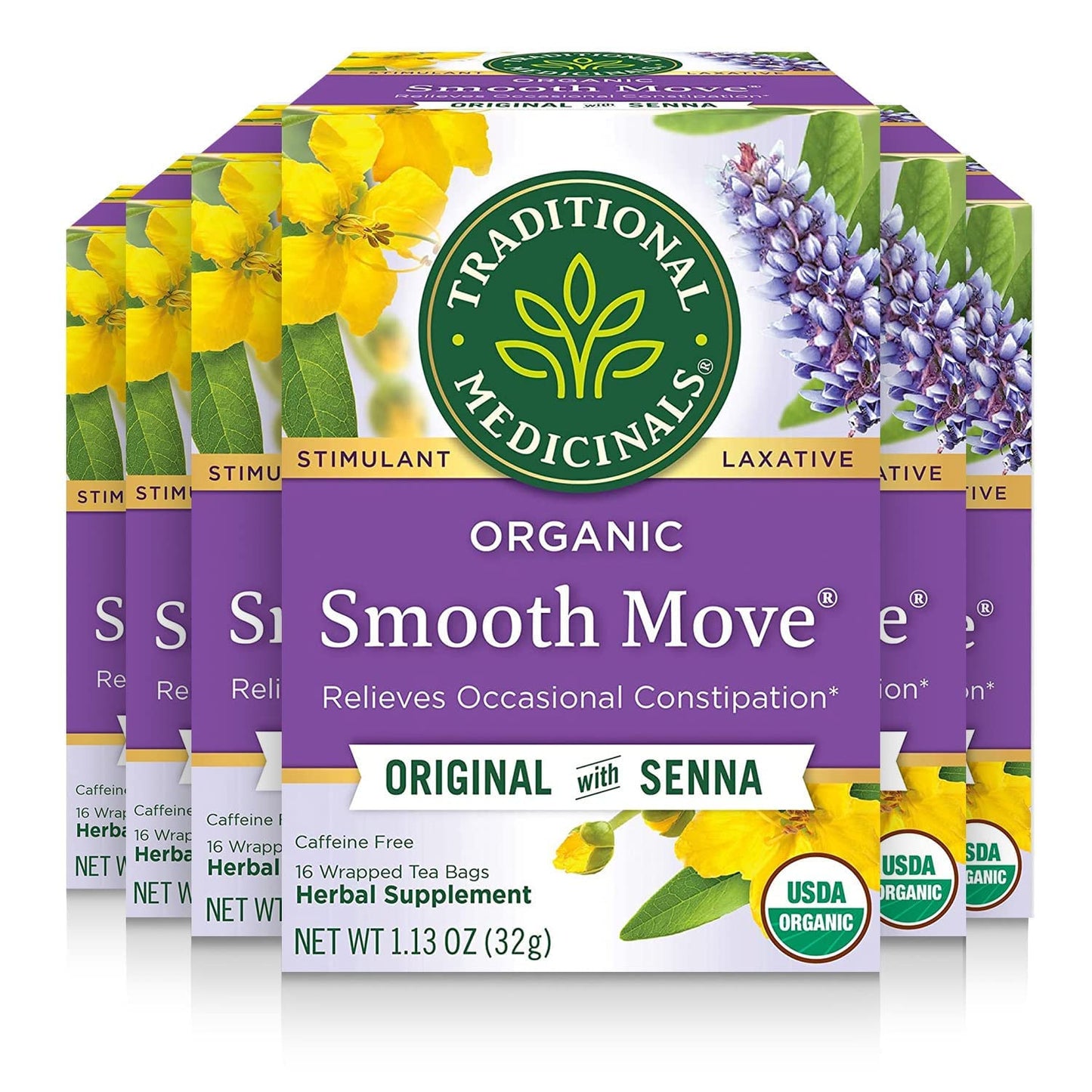 Traditional Medicinals Tea, Organic Smooth Move, Relieves Occasional C