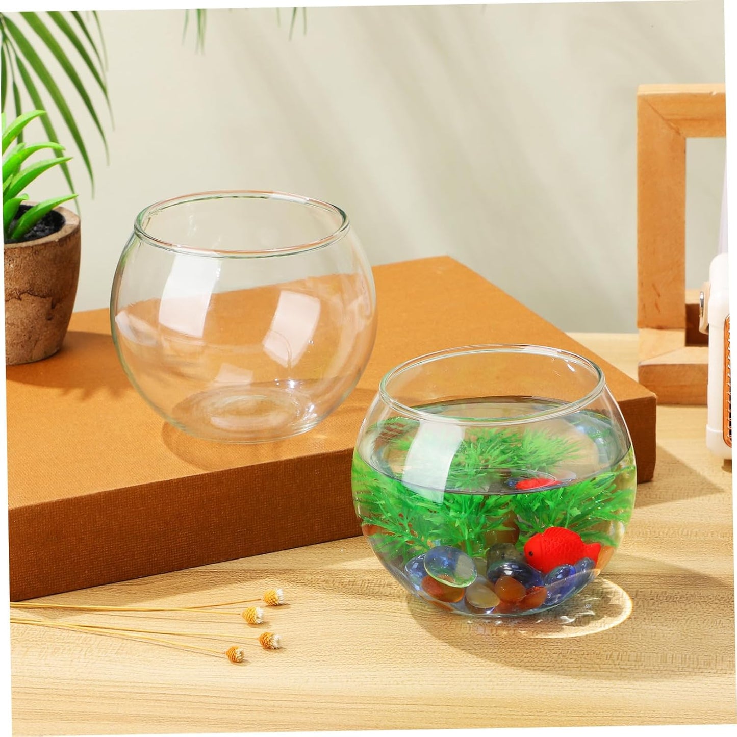 PRETYZOOM 2pcs Hydroponic Glass Vase Creative Desktop Flower Holder fo