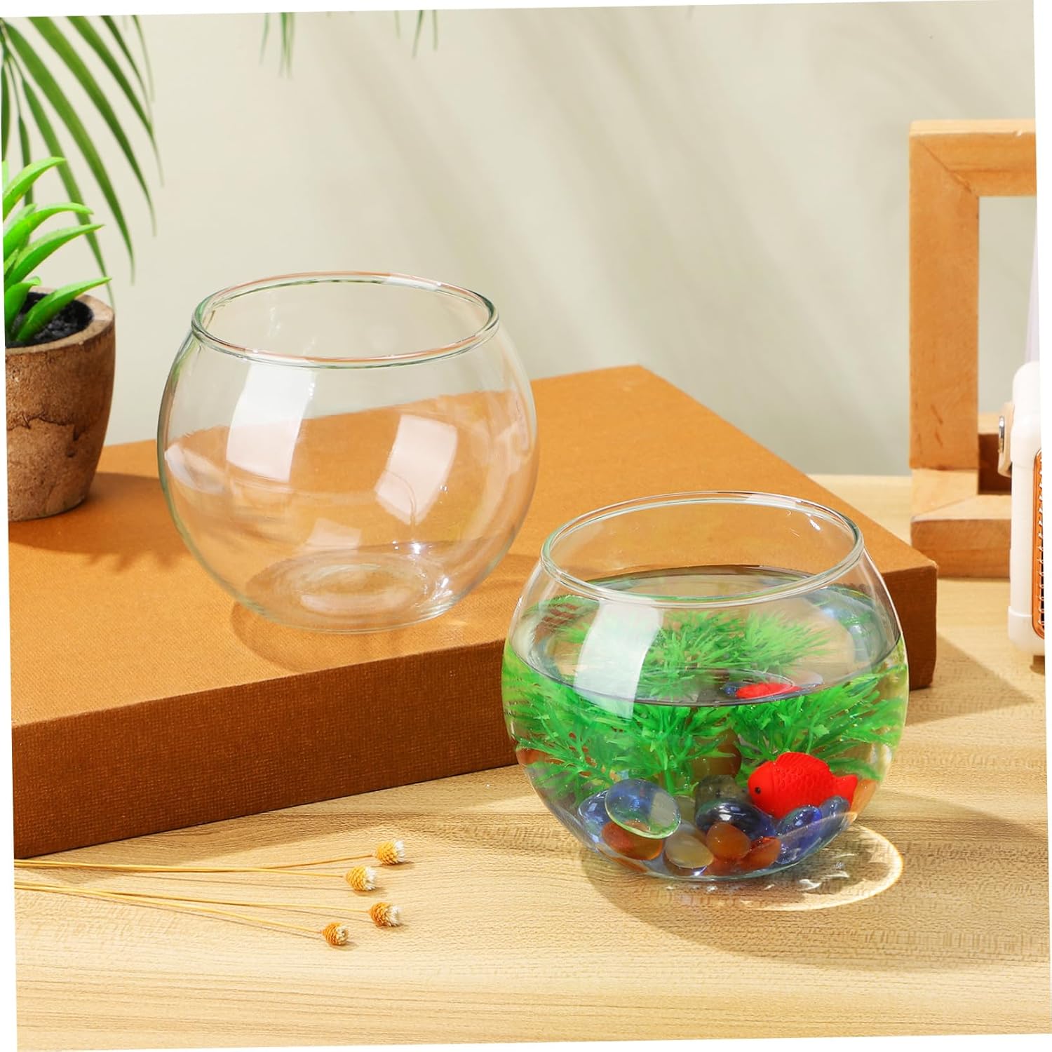 PRETYZOOM 2pcs Hydroponic Glass Vase Creative Desktop Flower Holder fo