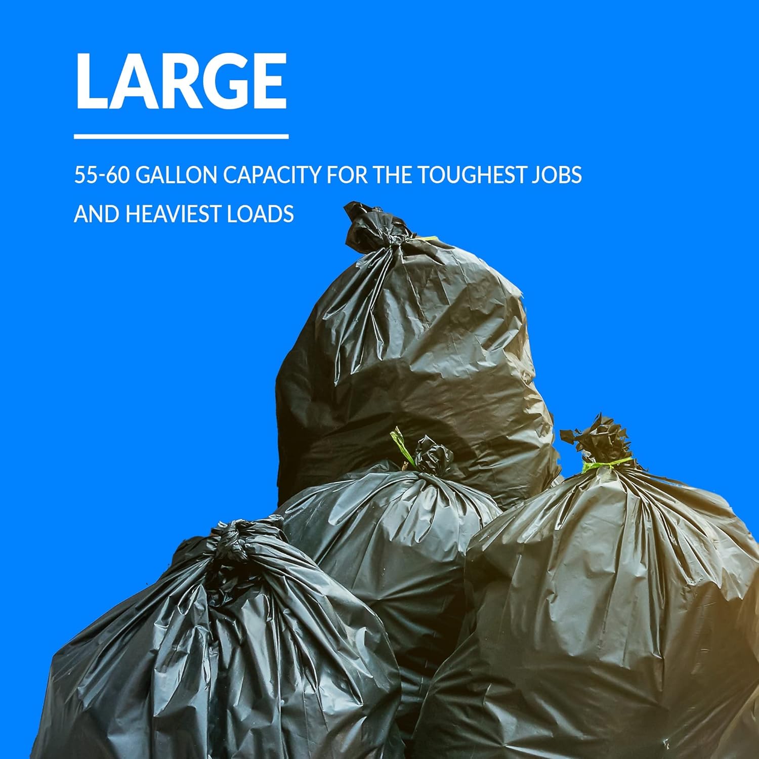 Reli. 55-60 Gallon Trash Bags Heavy Duty | 50 Bags | 50-60 Gallon | La
