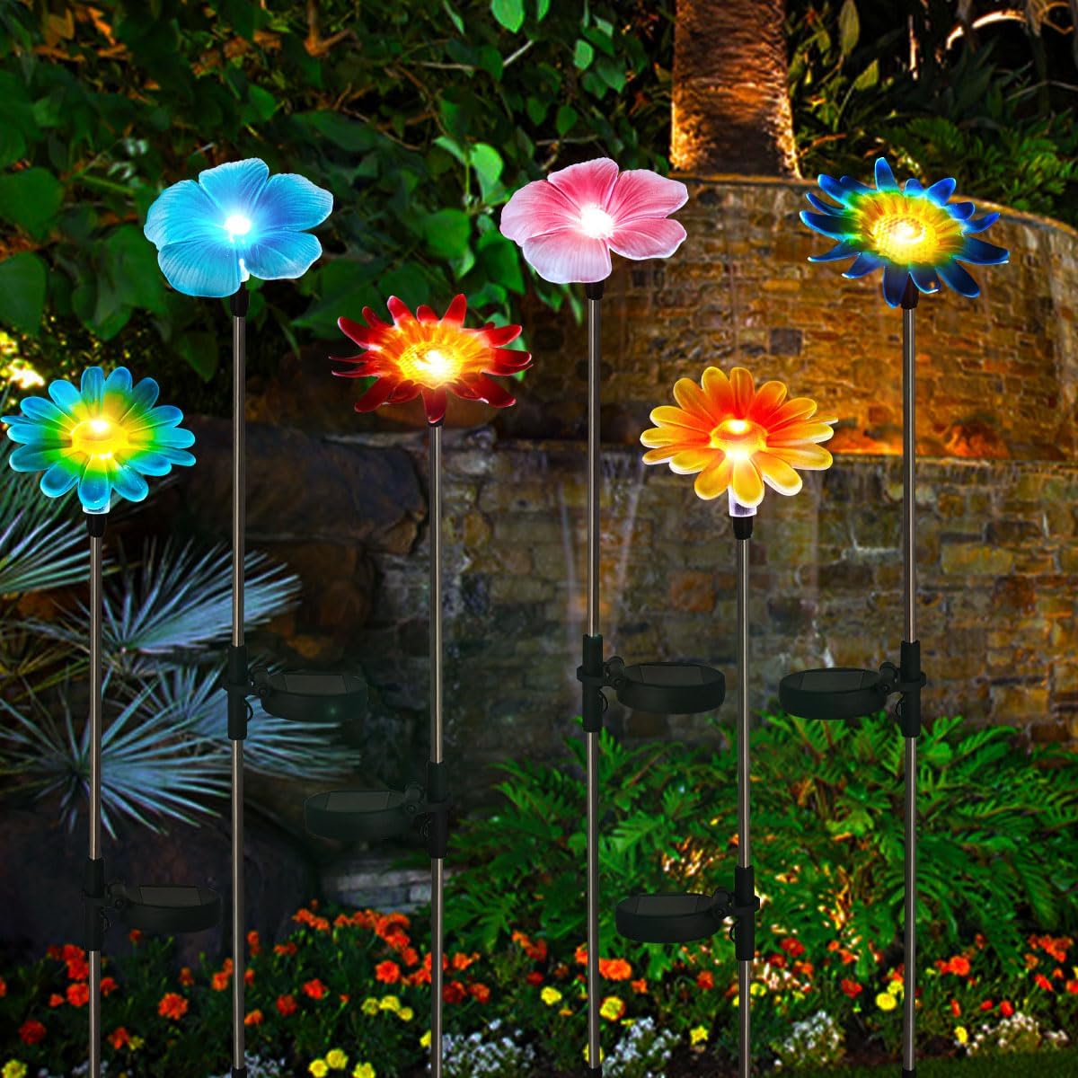 EiGreen 6 Pack Solar Garden Lights Outdoor Decor,Stake Yard Figurine C