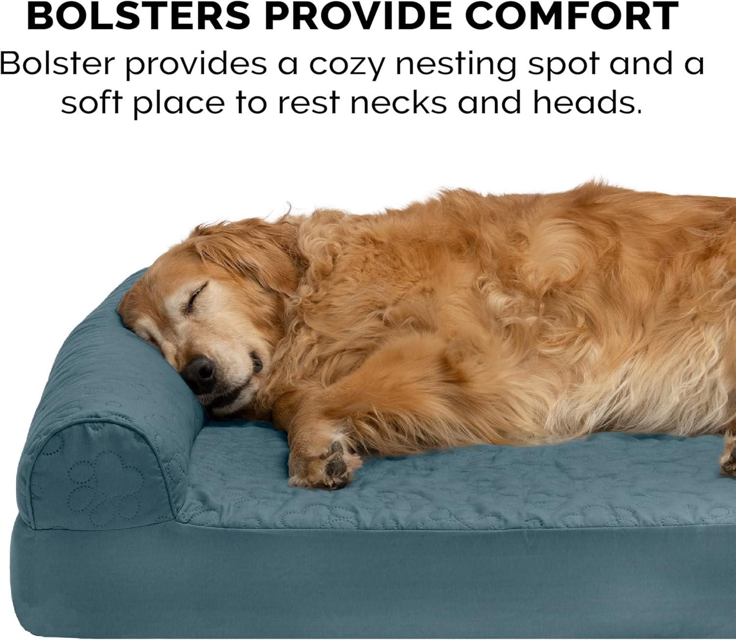 Furhaven Orthopedic Dog Bed for Large/Medium Dogs w/ Removable Bolster
