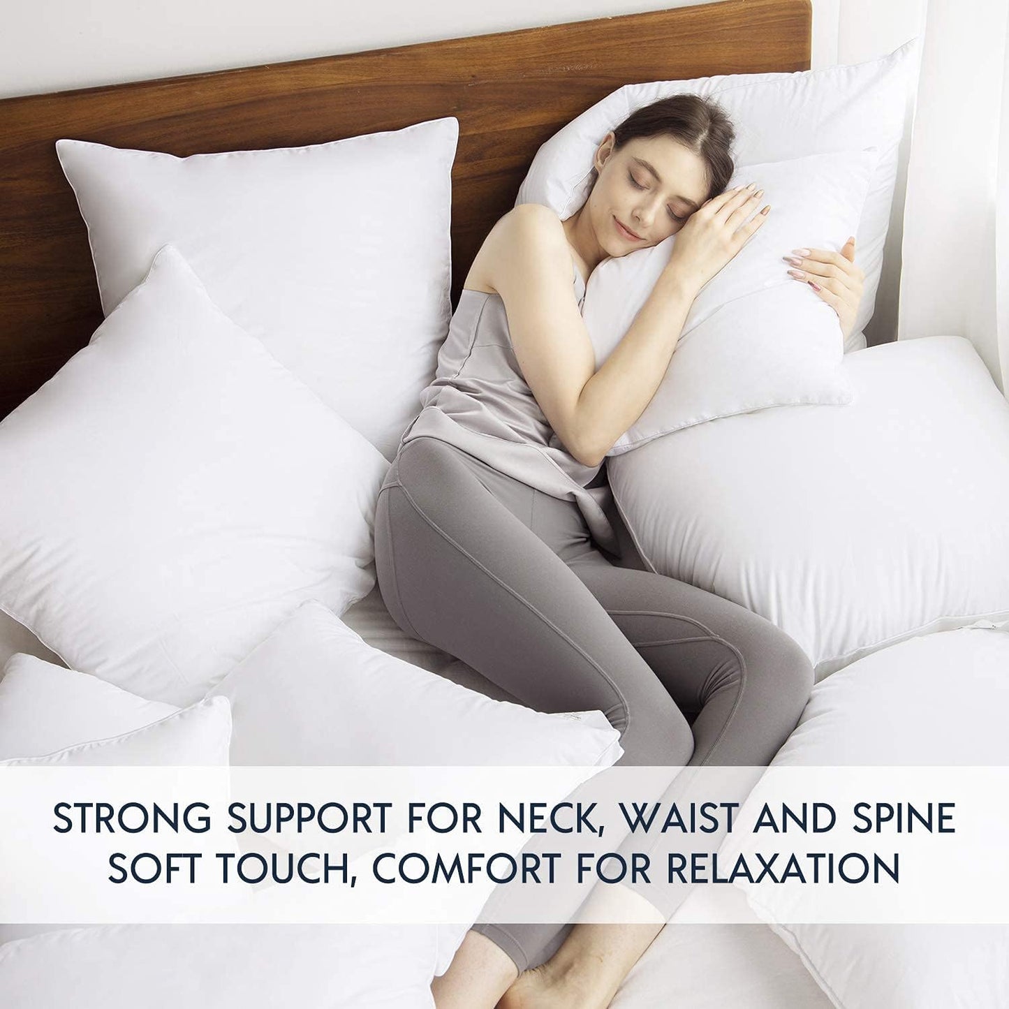 Phantoscope 18x18 Pillow Insert - Throw Pillow Insert with 100% Cotton Cover - 18 Inch Square Form Microfiber Pillow Sham Stuffer - Couch Cushion Pillows, 1 Count (Pack of 1)