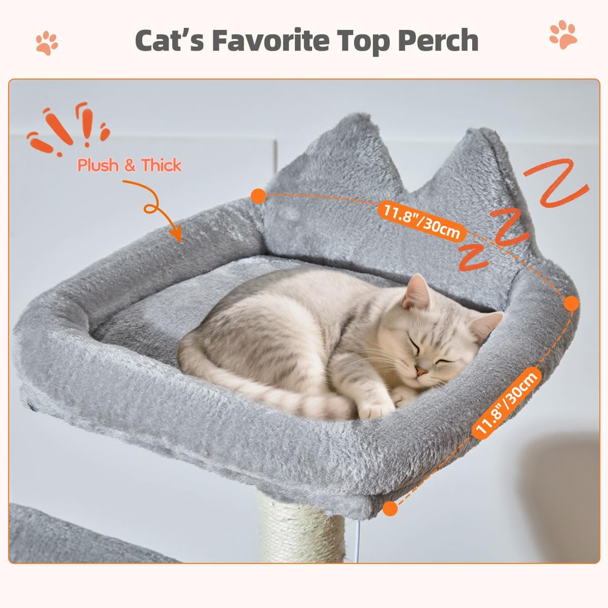 Taoqimiao Cat Tree for Indoor Cats, 55.1In Sturdy Cat Tower, Large Pla