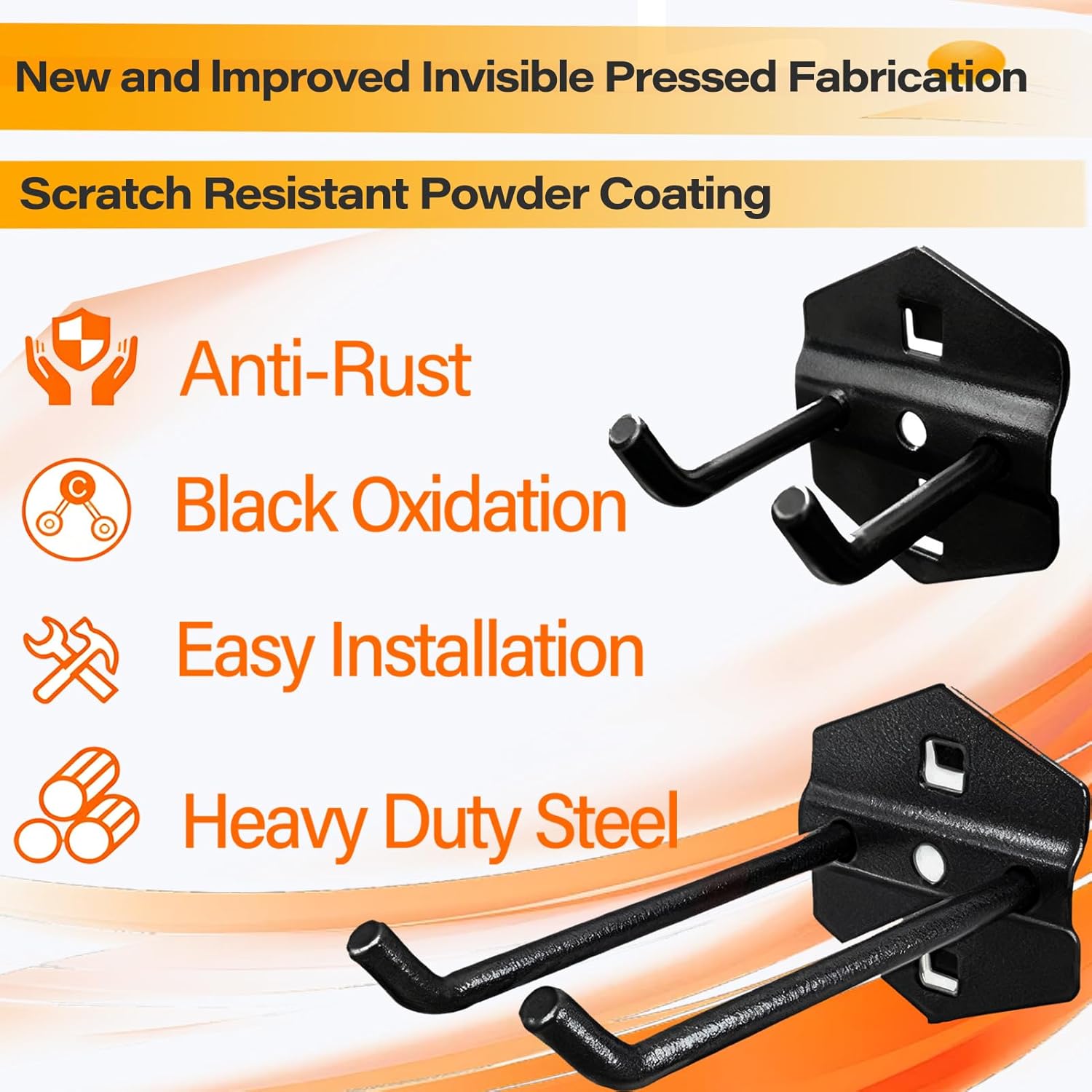2 Pack Heavy Duty Steel Garage Storage Hooks, 2inch Large Utility Stee