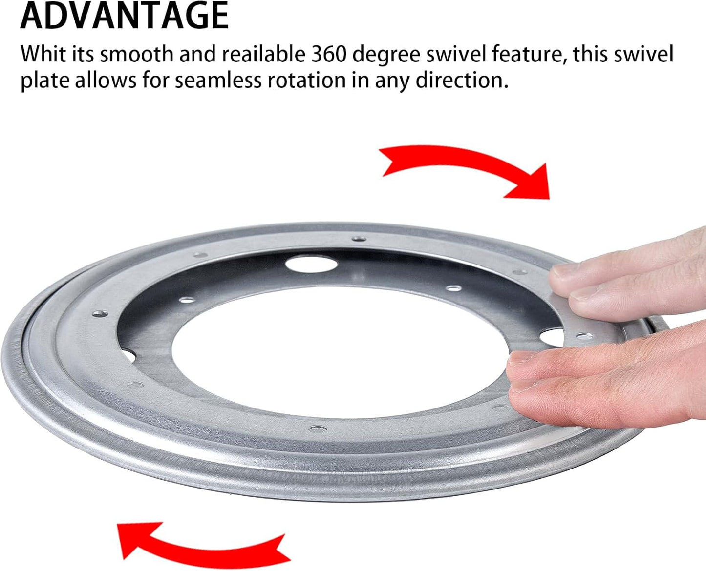HSTECH 8 inch Lazy Susan, 400lbs Rotating Bearing Plate Heavy Duty for Rotating Table, Book Case, Serving Tray, Crafts Stand, Potted Plants, Shoe Rack(360˚ Rotation)
