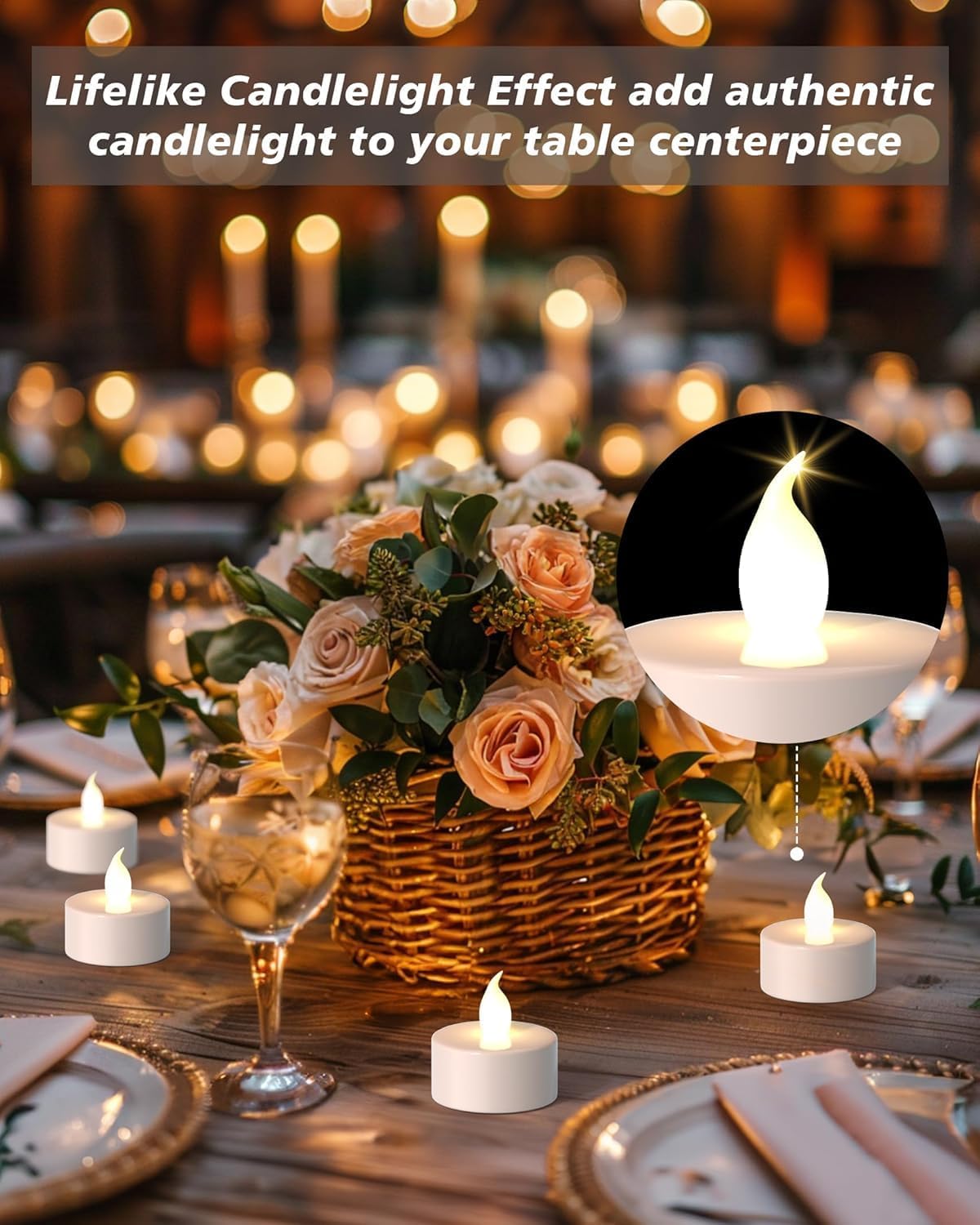 LED Tea Lights Candles- 24Pack Flameless Candles Realistic and Bright 
