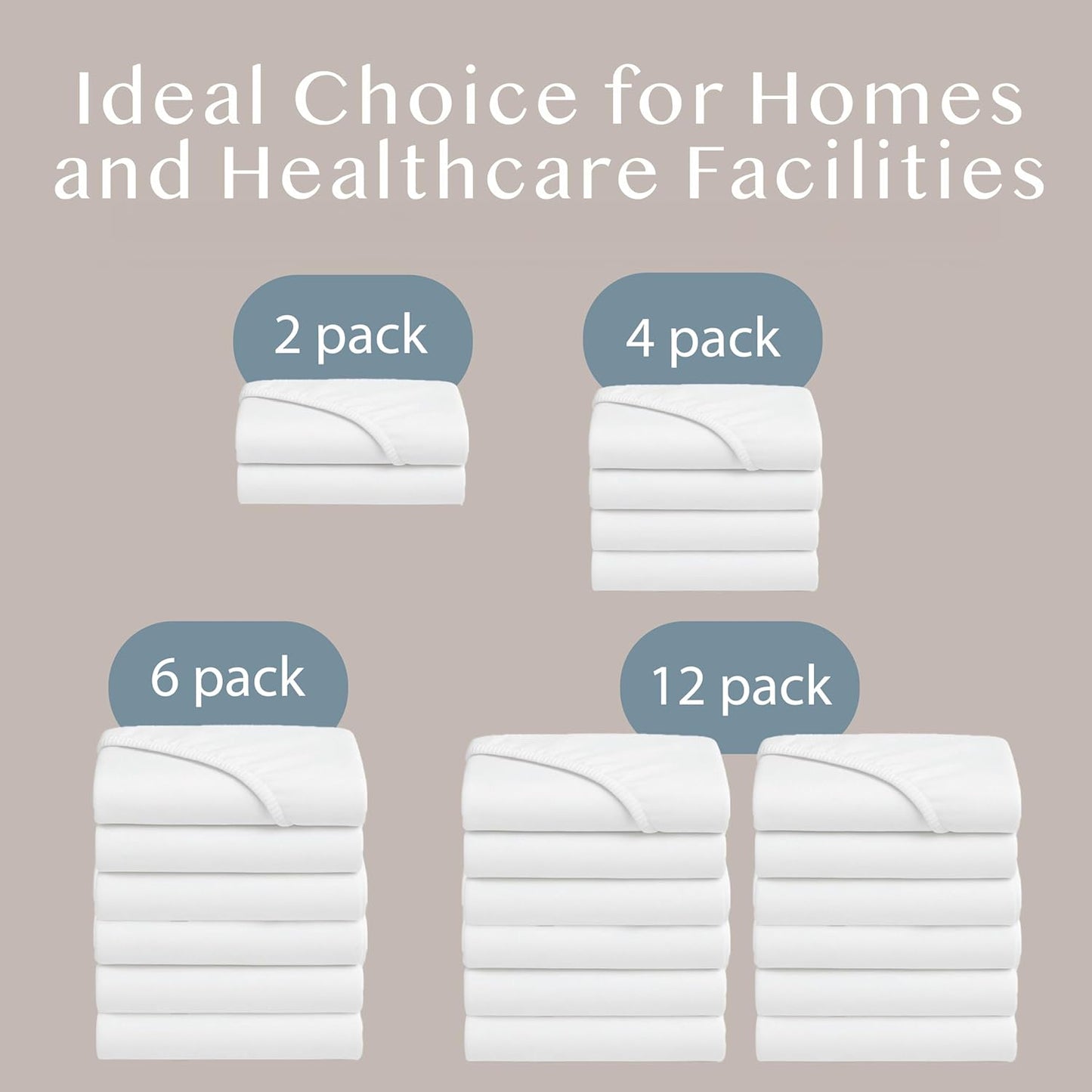 BLISSFORD - 2 Pack Fitted Hospital Bed Sheets with Elastic All Around 