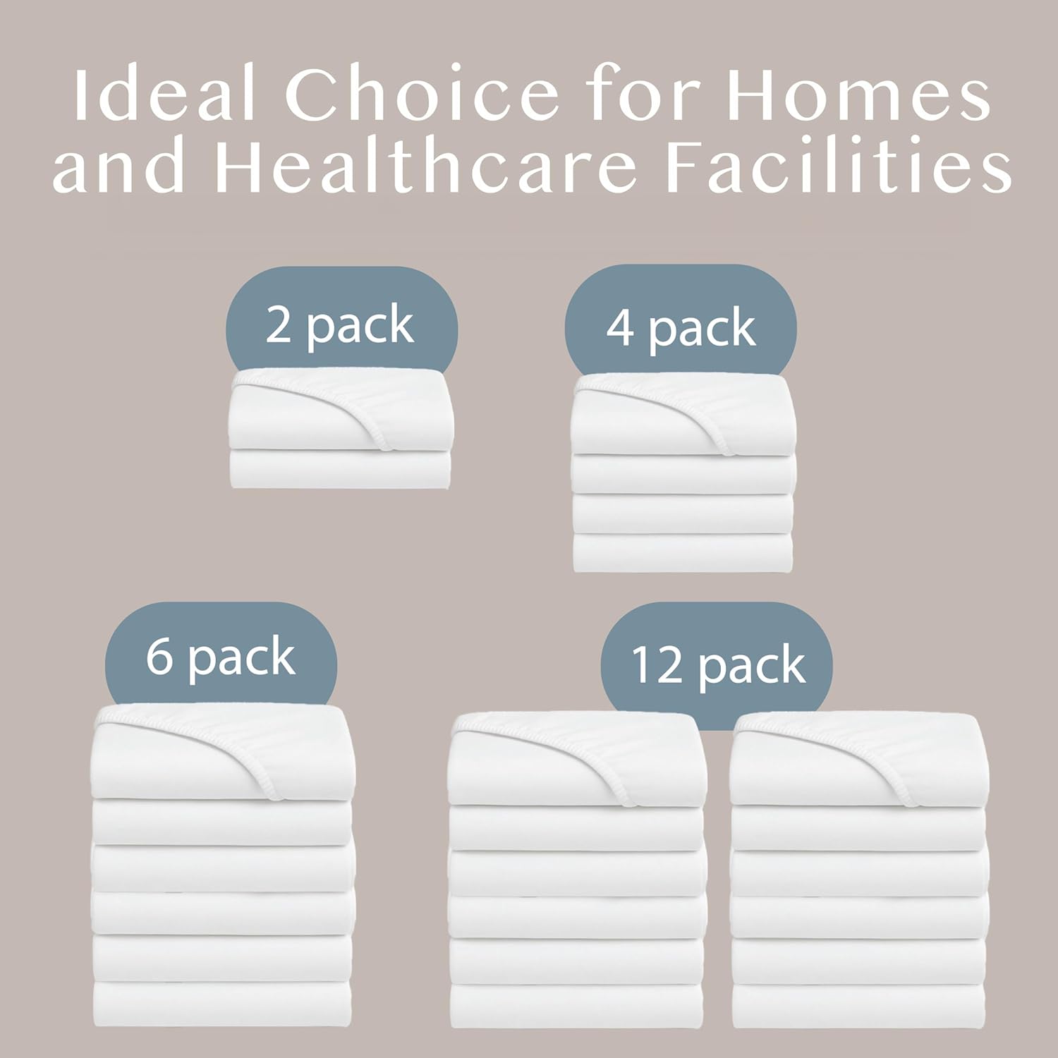 BLISSFORD - 2 Pack Fitted Hospital Bed Sheets with Elastic All Around 