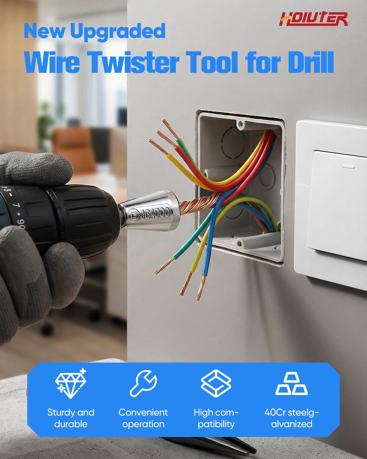 Wire Twister Tool for Drill, 2026 Upgrades Wire Nut Twister for Drill 